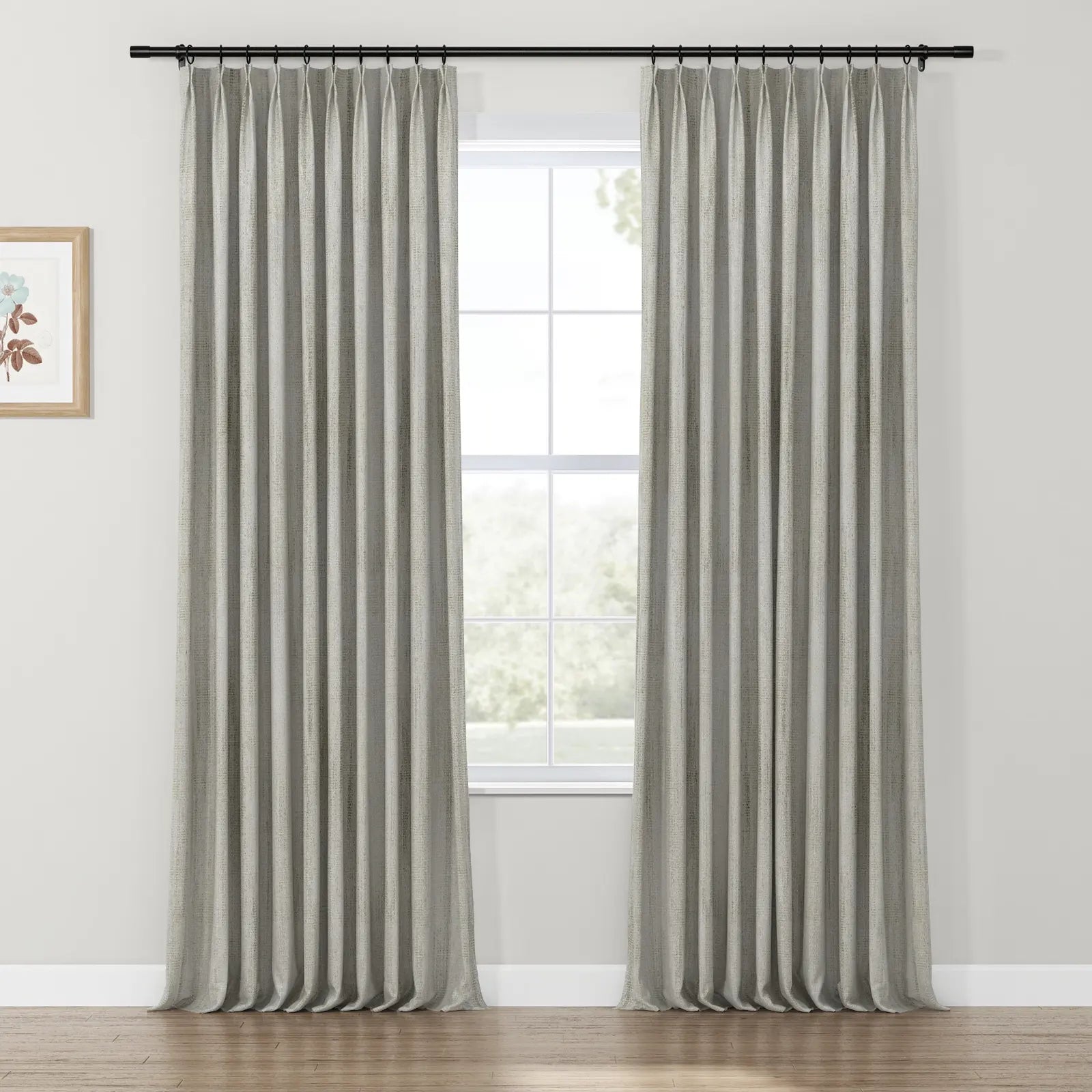 Lydia Rib Jacquard Curtains - Elegant Pleated Window Drapes for Living Room & Bedroom - Blackout Thermal Insulated Sheer Panels for Home Decor