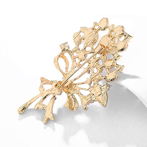 SANNIDI® Stylish Alloy & Diamond Saree Brooch Pin for Women & Girls - Elegant Pearl Safety Pin for Saree Accessories - Perfect for Weddings, Parties & Festive Occasions
