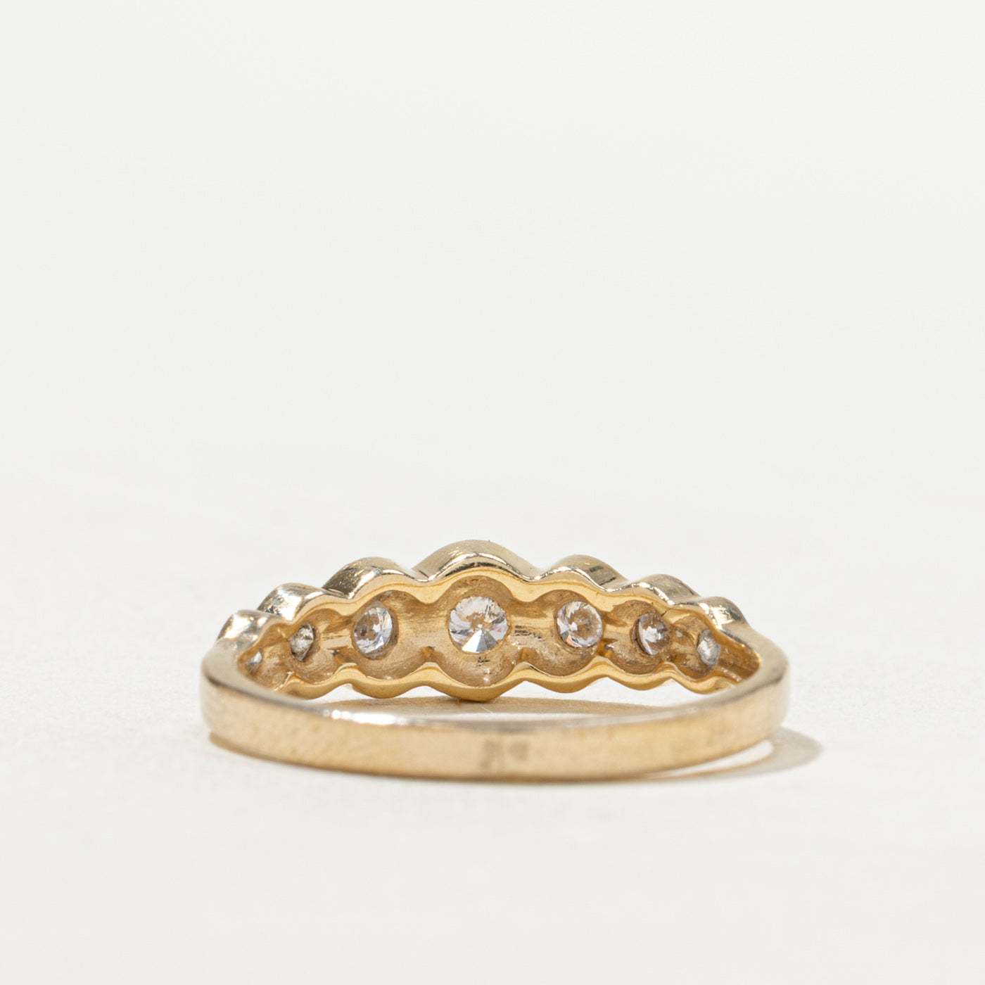 Bezel Set Multi Diamond Band Ring | 0.23ctw | Size 6 | Wedding, Engagement, Anniversary Jewelry Gift for Women
