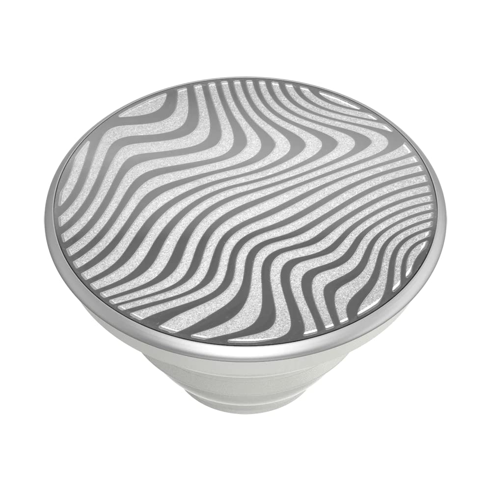PopSockets 手机支架 - 可扩展支架与可更换激光切割金属地形波顶盖，适用于办公、旅行和日常使用