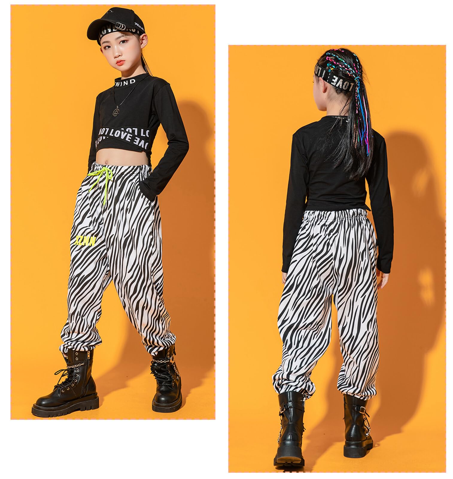 Happy Cherry Kids Girl Hip Hop Outfits - Casual Loose Dance Joggers for Girls 3-15 Years | Lightweight Spring Fall Trousers | Perfect for Dance Class, Streetwear & Everyday Play