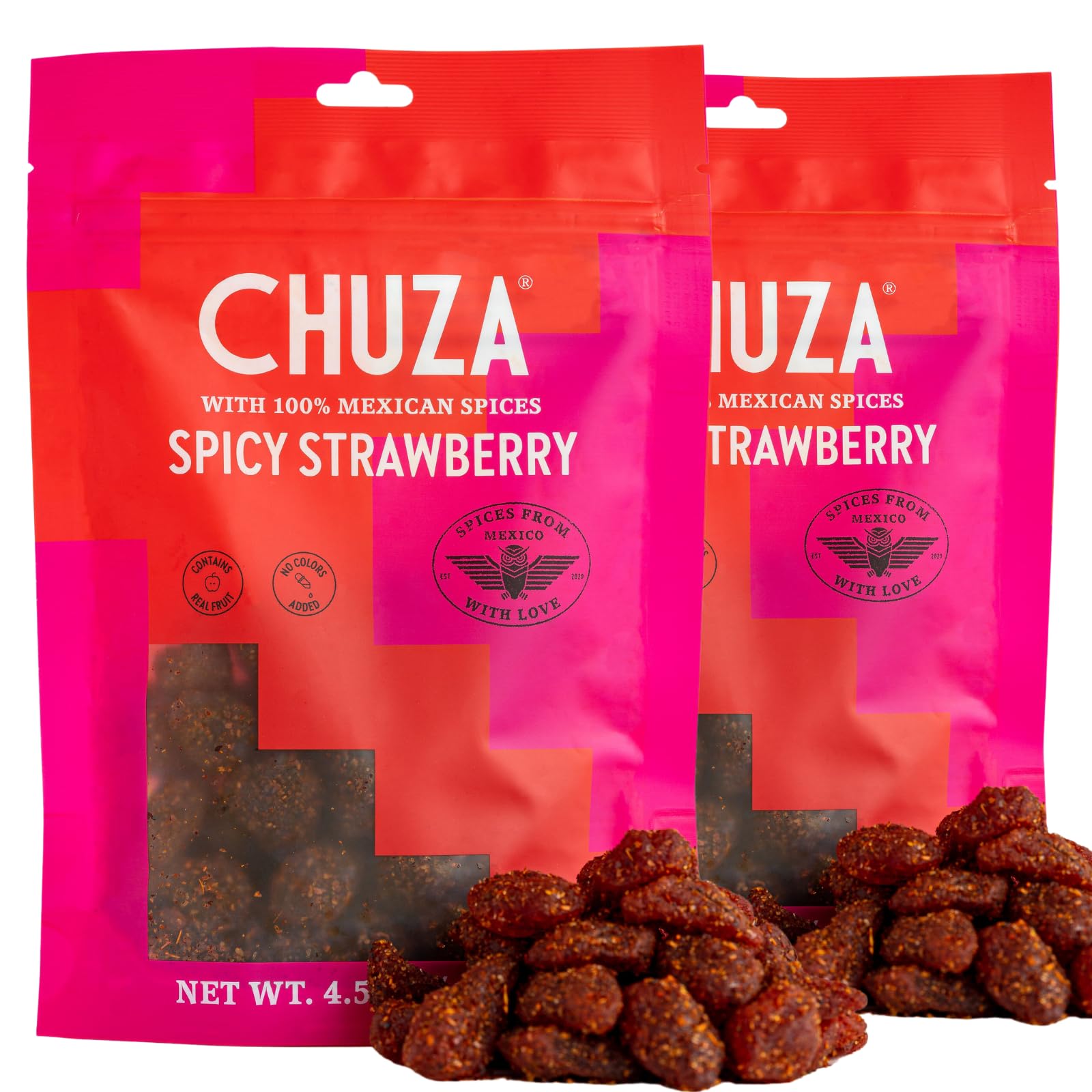 Spicy Dried Strawberries with Chili - 2 Pack | Mexican Candy Snacks for Adults & Kids | Natural Dehydrated Strawberries | Perfect for Parties, Movie Nights & Lunchbox Treats