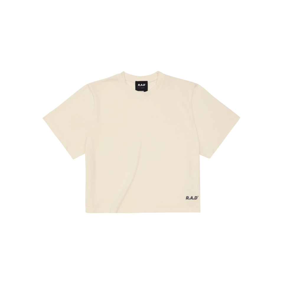 Custom Logo Crop Tee - Off White Women's T-Shirt for Casual Wear, Street Style & Summer Outfits