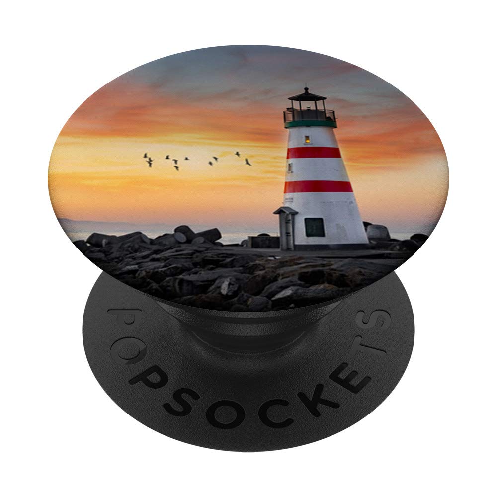 Lighthouse PopSockets PopGrip - Interchangeable Phone Grip for iPhone, Samsung & Tablets | Secure Hold for Texting, Gaming & Photography | Perfect for Commuting, Travel & Everyday Use