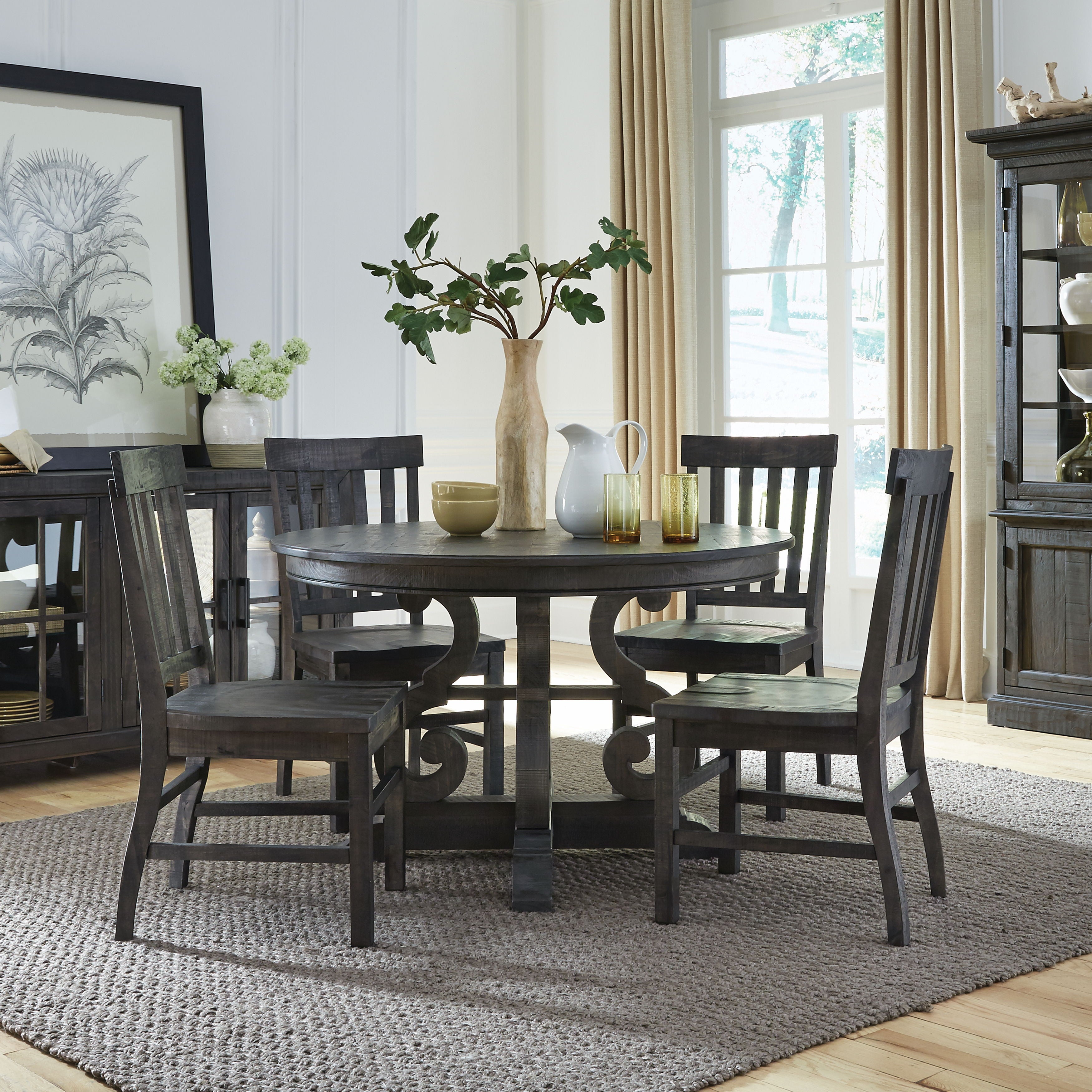 Bellamy Round Dining Table - 42 Inch Modern Wood Kitchen Table for 4-6 People, Perfect for Small Spaces, Breakfast Nook & Cozy Family Meals