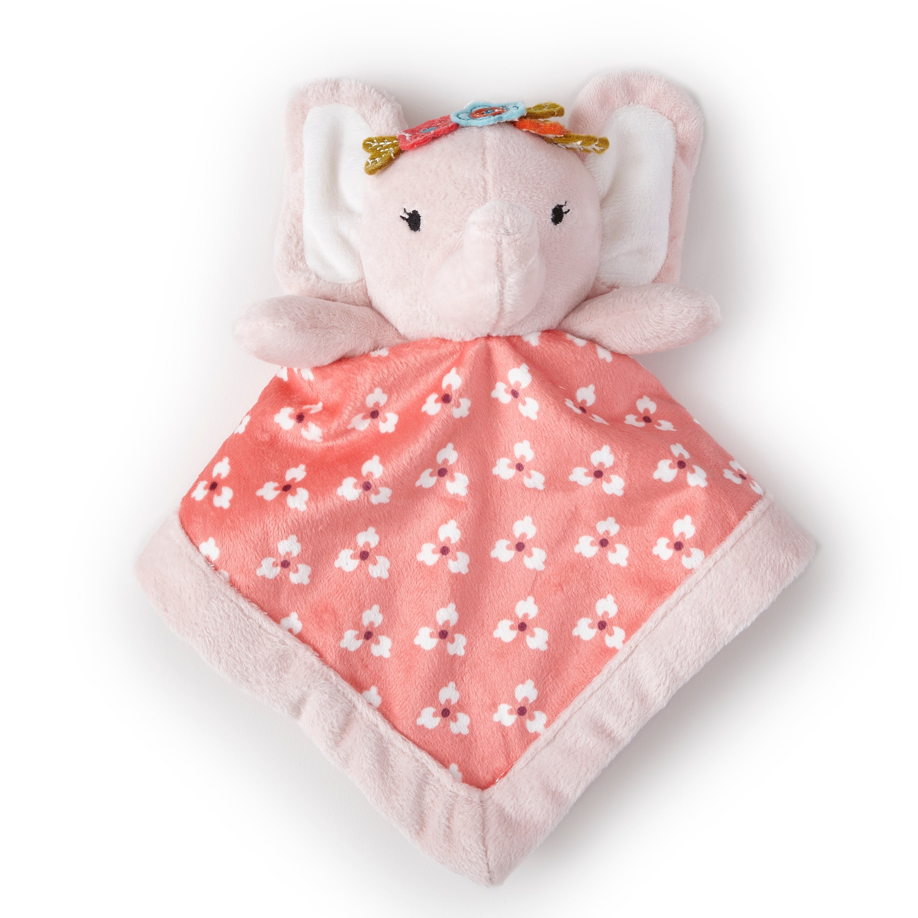 Soft Pink Elephant Plush Security Blanket for Babies & Toddlers - Comforting Cuddle Toy for Nursery, Travel & Sleep Time