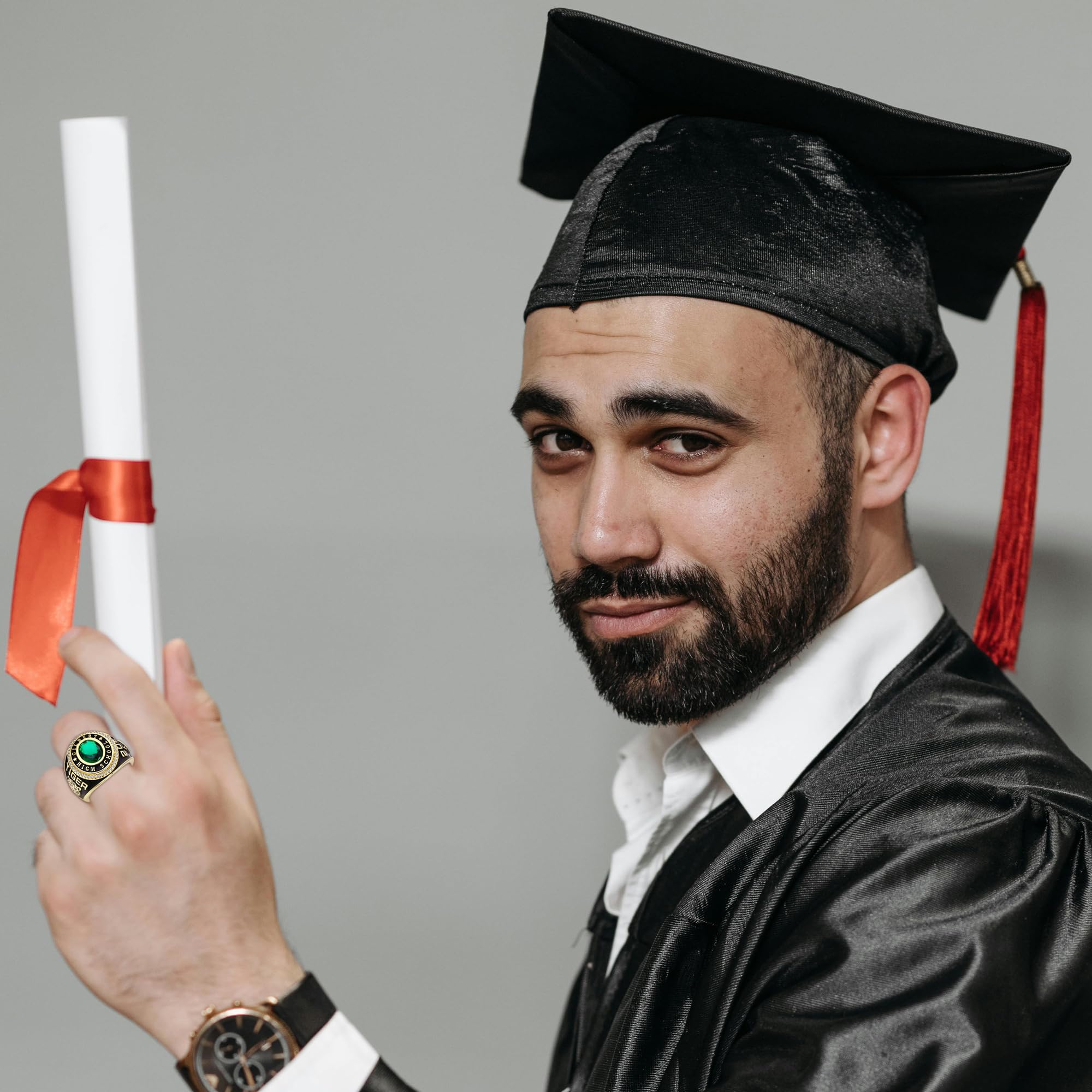 Custom Personalized Class Rings for Men & Women - Gold Plated & Sterling Silver High School & College Rings (Size 5-15) - Perfect for Graduation Gifts, Alumni Pride & Special Occasions