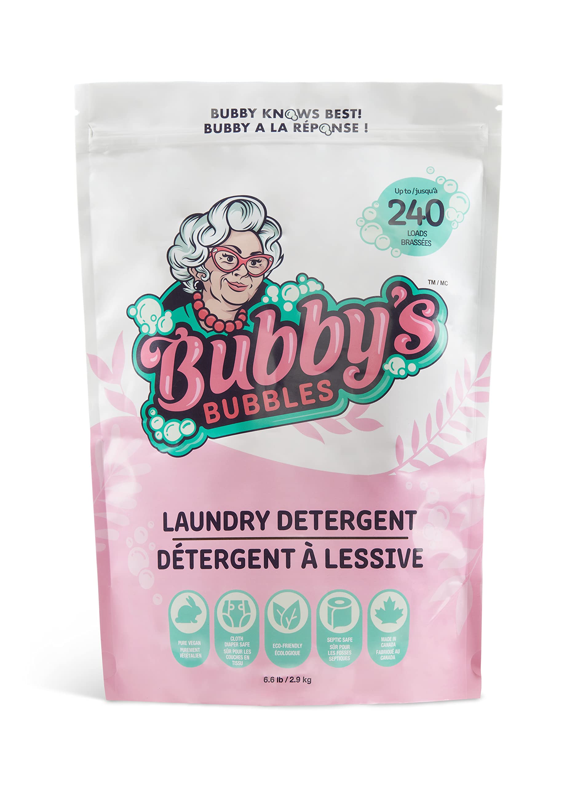 Bubby's Bubbles Powder Laundry Detergent - HE Compatible, All Natural & Biodegradable Deep Cleaning Laundry Soap, 240 Loads (6.4 lb) Apple Cinnamon Scent - Perfect for HE Washers, Eco-Friendly Household Cleaning & Fresh Scented Laundry