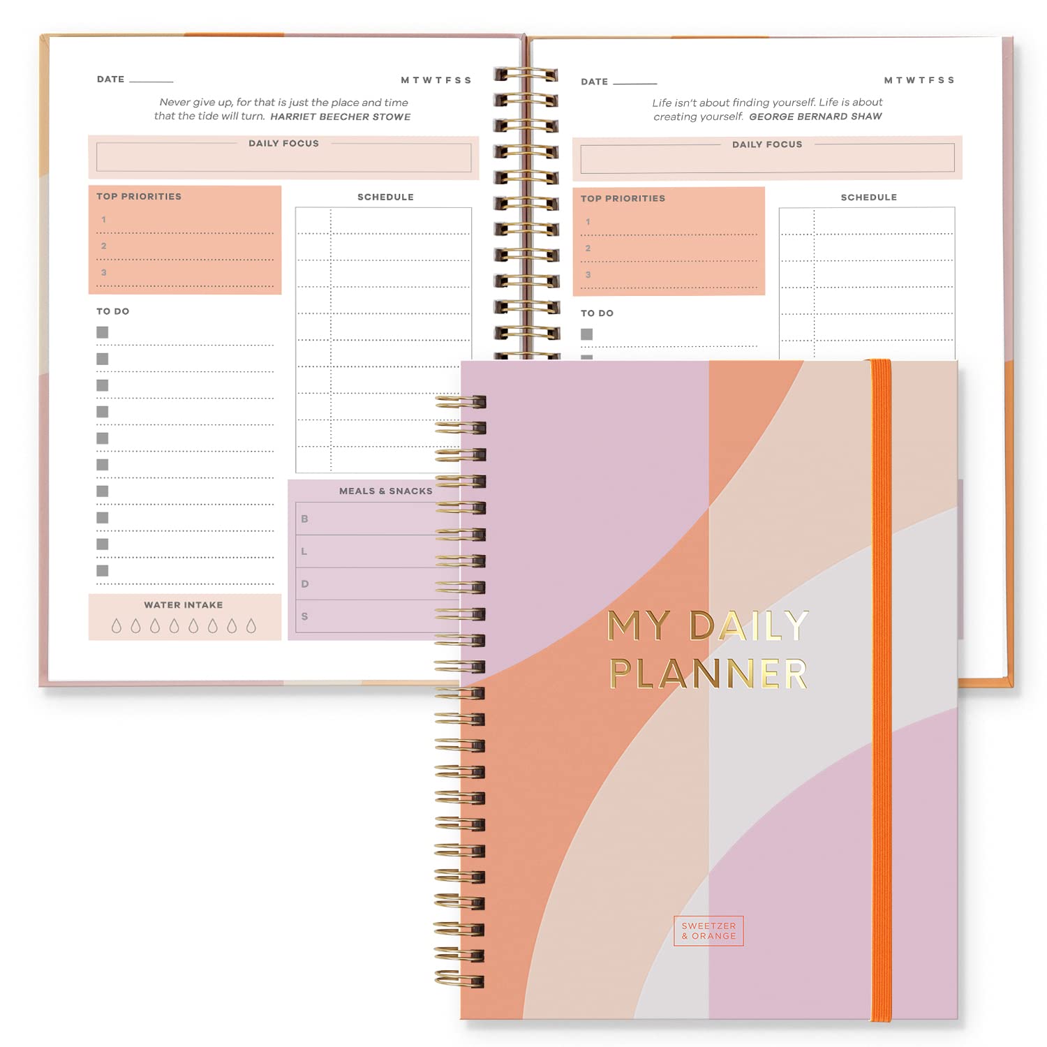 2025 Undated Daily Planner with Meal, Habit & Routine Tracker - Productivity Organizer Notebook for Students, College, Work, ADHD & Fitness | Perfect for Goal Setting, Time Management & Stress Relief