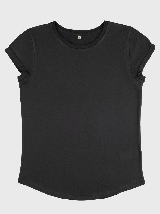 Organic Cotton Rolled Sleeve T-Shirt for Women - Comfortable Yoga Studio Top | Perfect for Yoga, Pilates & Casual Wear