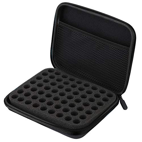 Premium 63-Slot EVA Essential Oil Storage Bag - Portable Aromatherapy Organizer Case with Anti-Crash Protection for Home, Travel & Moving | Perfect for Essential Oil Lovers, Massage Therapists & Yoga Practitioners (Black)