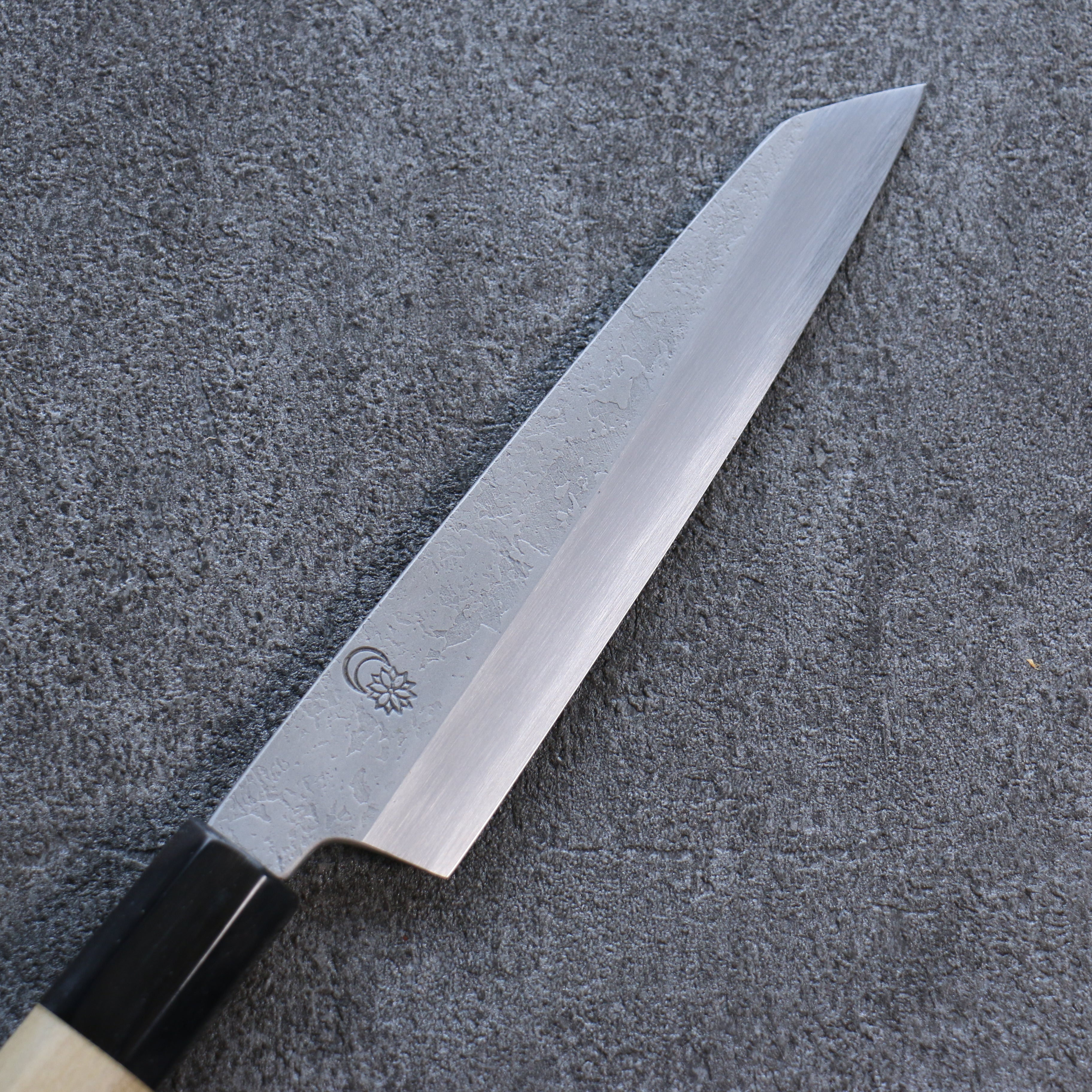 Premium Kikuzuki White Steel No.2 Nashiji Kiritsuke Petty Utility Knife 135mm - Magnolia Wood Handle - Ideal for Slicing, Chopping & Precision Kitchen Tasks