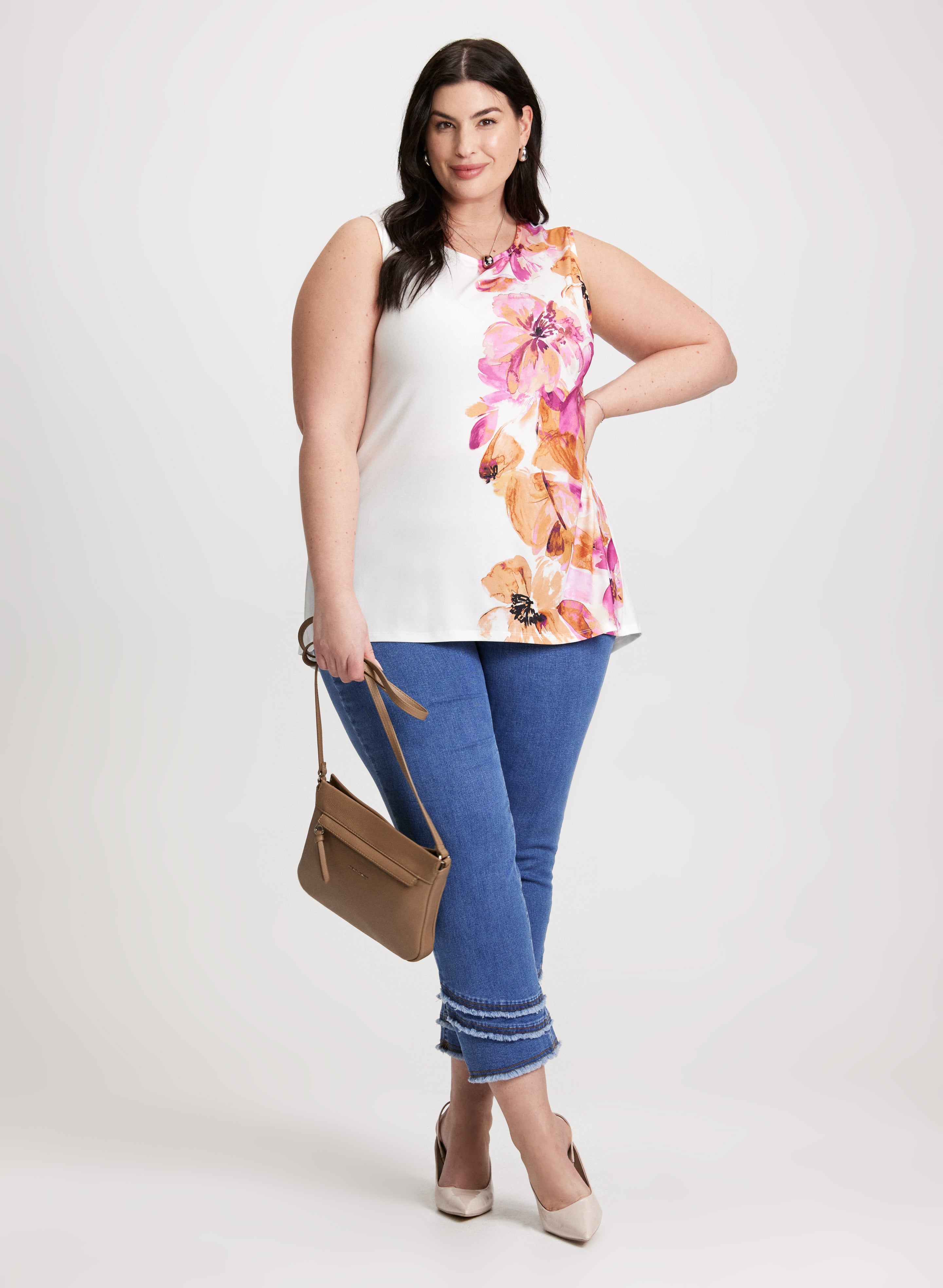Floral Print Sleeveless Top for Women - Summer Casual Blouse, Beach Vacation Outfit, Party Wear & Date Night Fashion