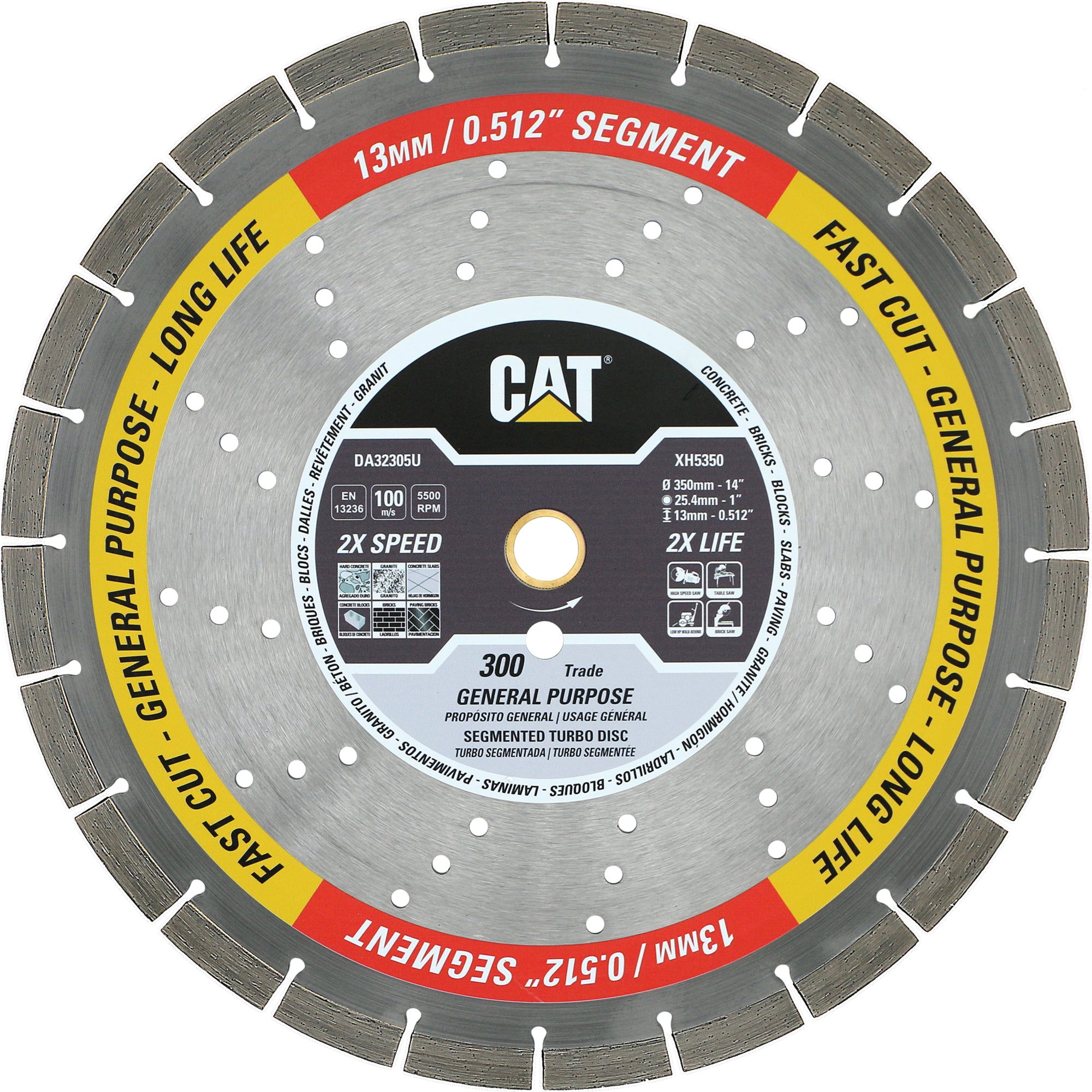 14-Inch Diamond Blade for Cat General Purpose Cutting - Free Shipping - Perfect for Concrete, Tile, and Masonry Projects