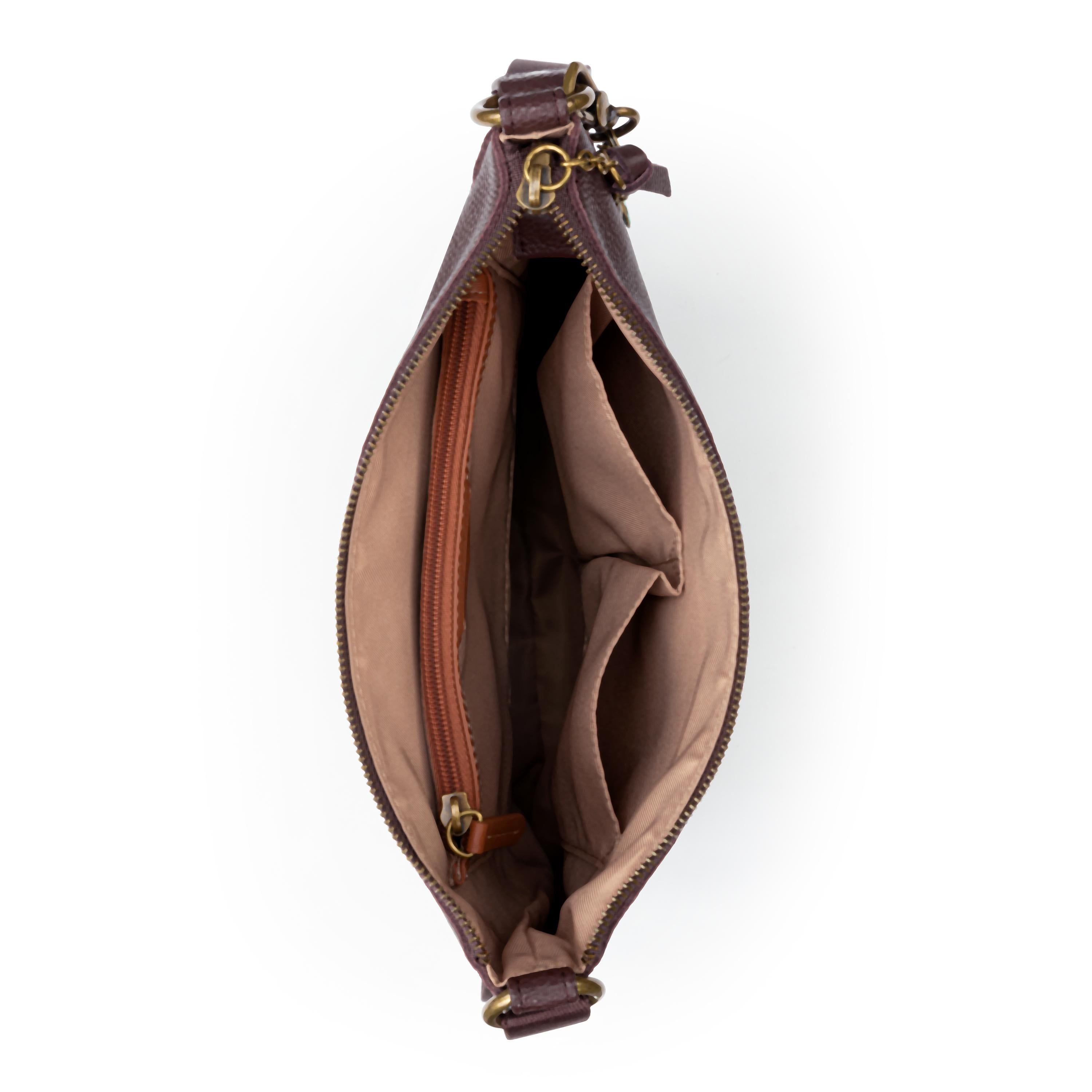 Lucia Genuine Leather Crossbody Bag - Mahogany Stitch Design, Perfect for Work, Travel & Everyday Use