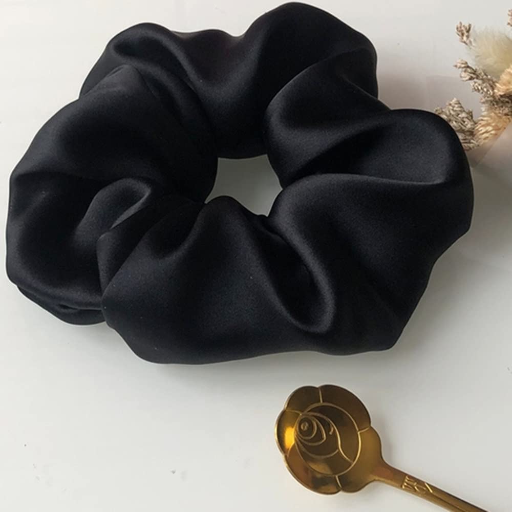 4Pcs Silk Hair Ties for Women - Soft Satin Stretch Hair Bands for Gentle Hair Care (Great for Daily Use, Workouts, and Travel)