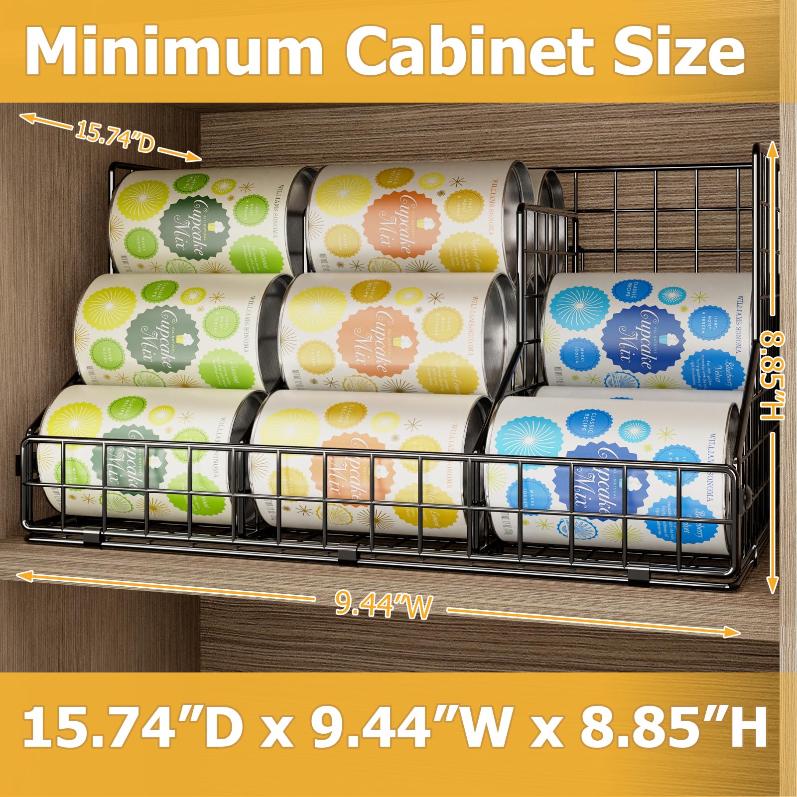 2-Tier Stackable Can Organizer for Pantry & Fridge - Adjustable Dividers Holds 42 Cans - Space-Saving Soda Can Storage Rack for Countertop, Kitchen & Refrigerator (2-Pack) - Perfect for Organizing Canned Goods, Beverages & Groceries in Home or Office
