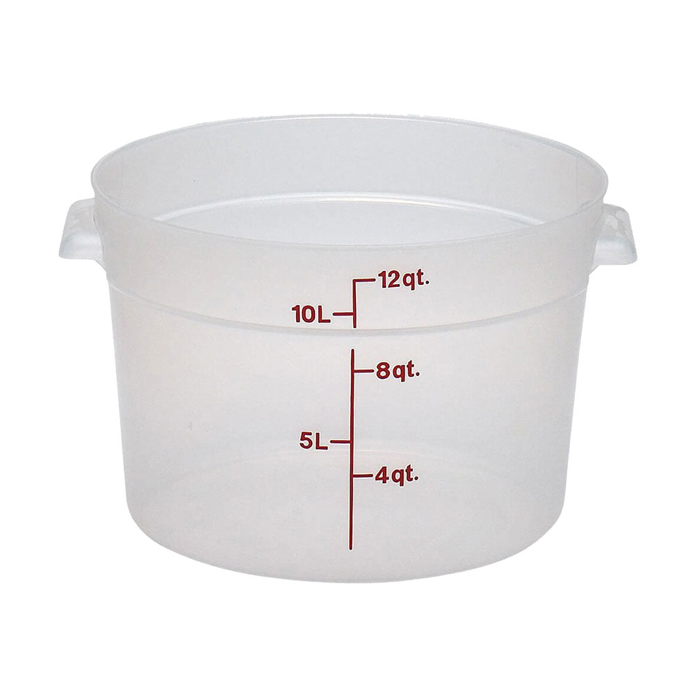 Cambro RFS12PP190 12 Quart Round Food Storage Container - BPA-Free Translucent Plastic - Perfect for Restaurants, Catering & Bulk Food Storage