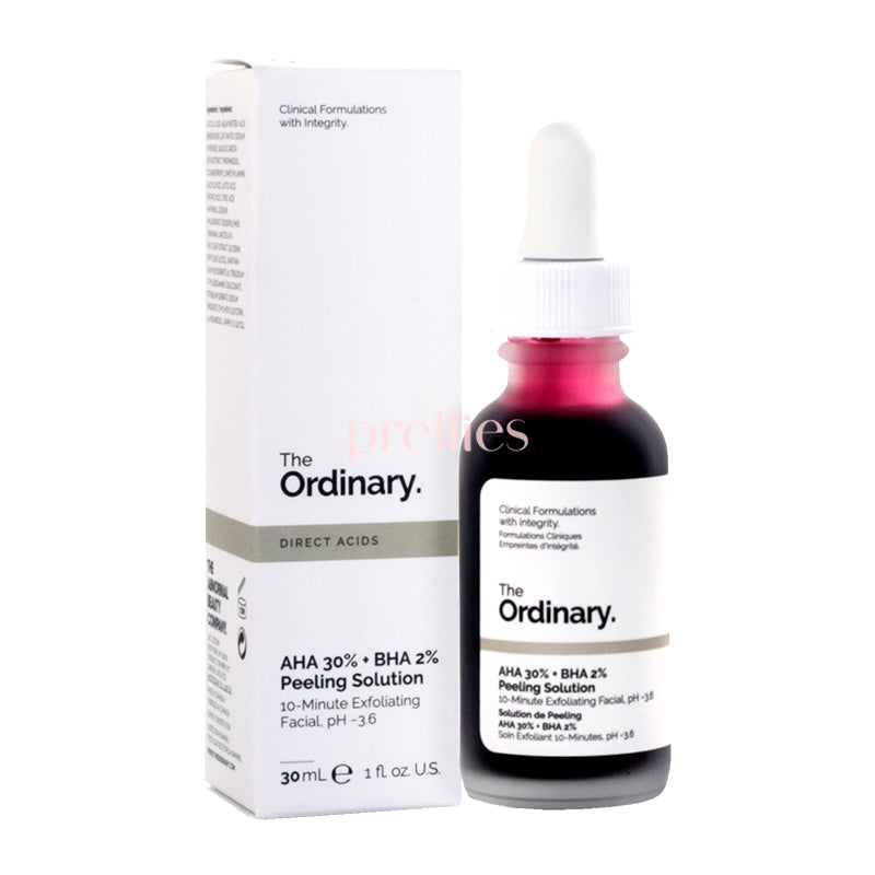 The Ordinary AHA 30% + BHA 2% Exfoliating Peeling Solution - 30ml Facial Serum for Smooth Skin - Perfect for Acne Treatment & Dark Spot Removal at Home