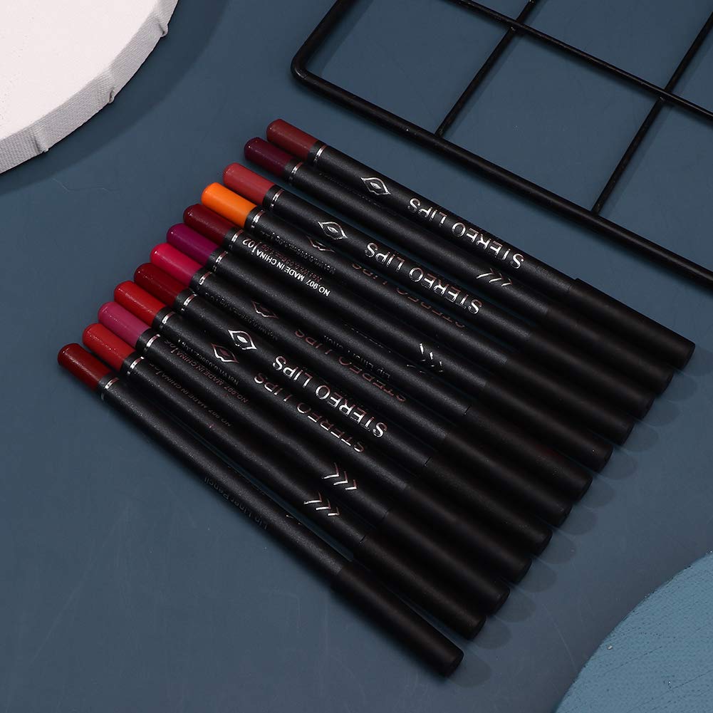 12 Colors Matte Waterproof Lipliner Set - Safe, Non-Irritating Lip Makeup Pencils for Women | Professional & Everyday Use | Perfect for Office, Parties & Special Occasions