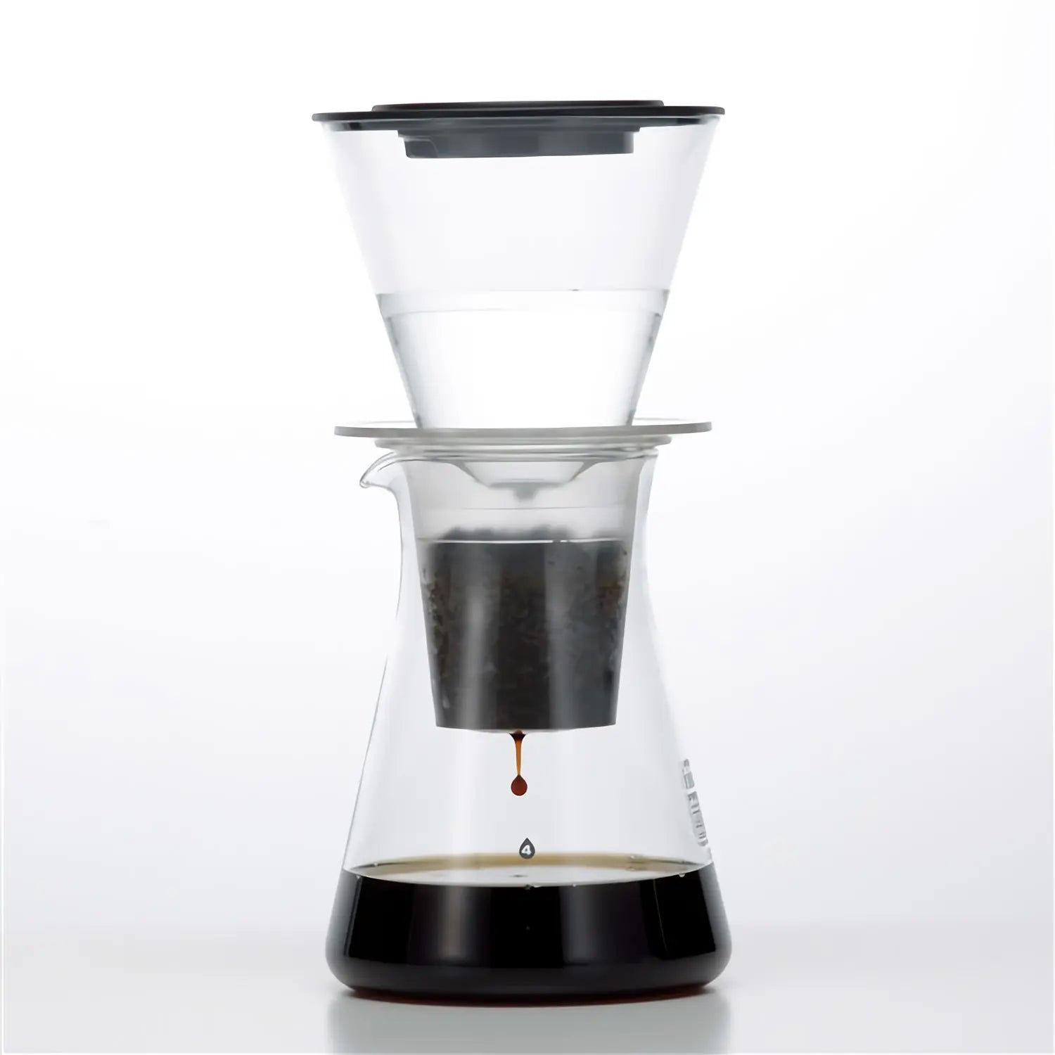 Iwaki Heat Resistant Glass Coffee Server with Dripper - Perfect for Pour Over Coffee, Iced Coffee & Tea Brewing at Home or Office