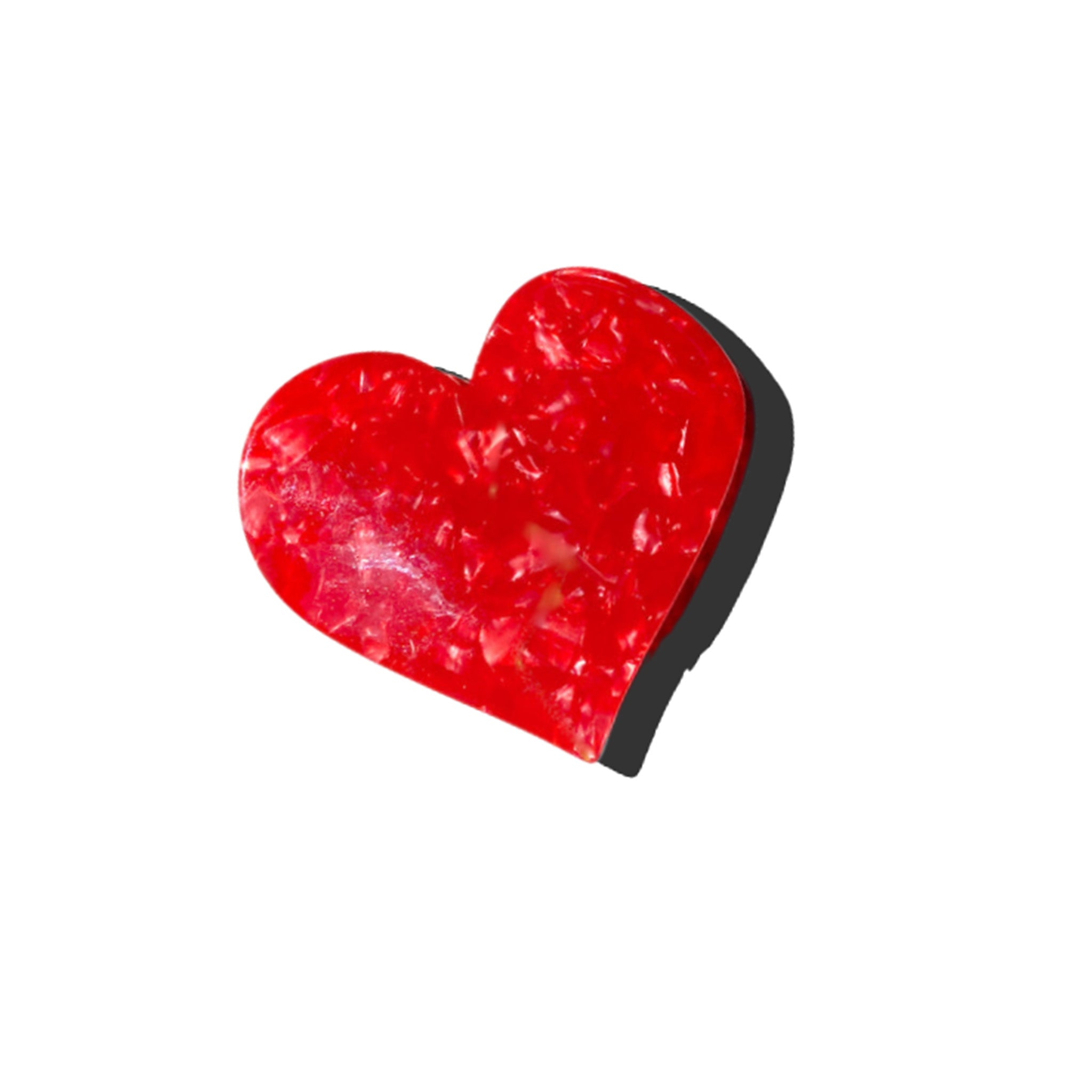 Solar Eclipse Heart Acetate Claw Hair Clip - Red Hair Accessory for Women & Girls - Perfect for Parties, Weddings & Everyday Style
