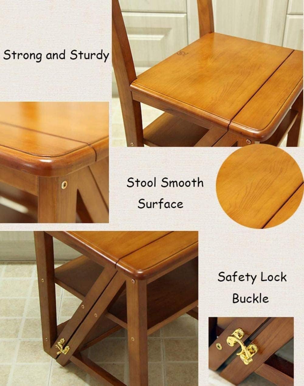 Foldable Step Stool for Home - Multifunctional Ladder Stool for Kitchen, Bathroom & Indoor Use - Flower Stand, Dining Chair & Compact Storage Solution