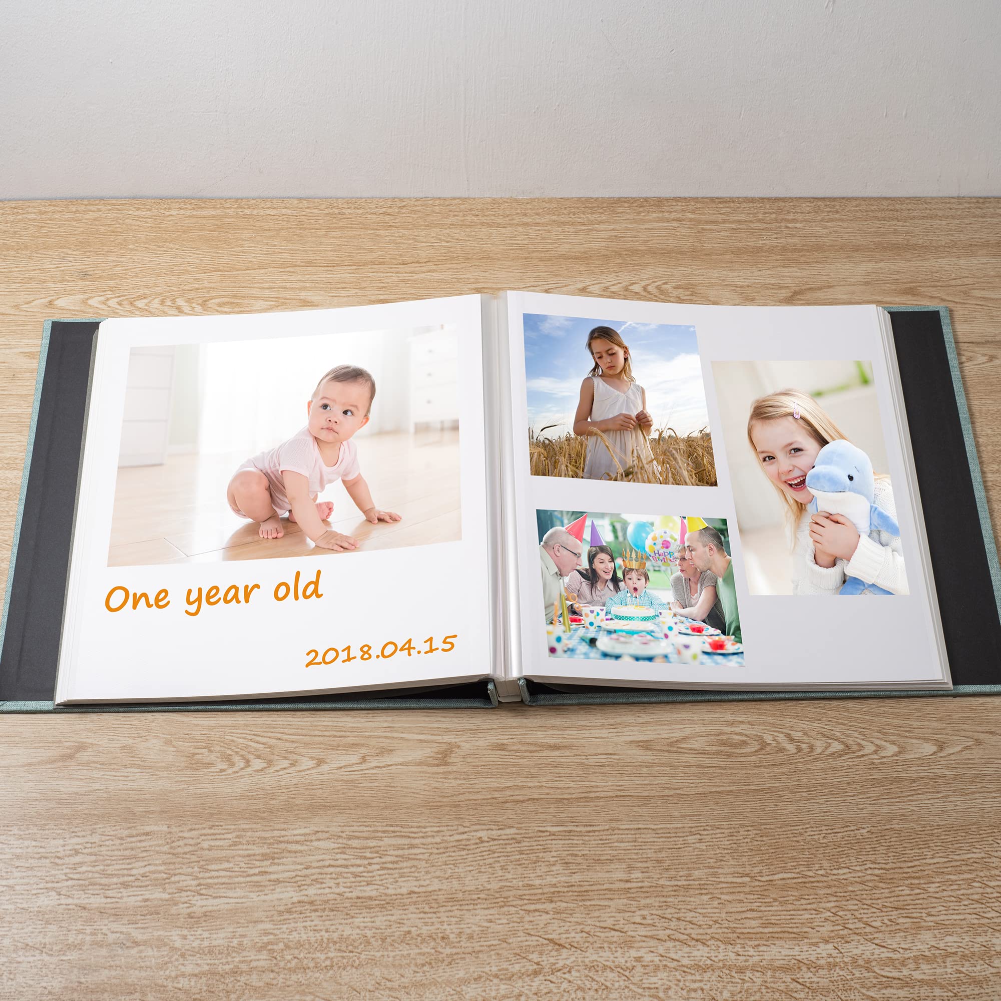 Premium Self-Adhesive Scrapbook Album - Holds 4×6 & 8×10 Photos, 60 Magnetic Pages with Linen Cover - Perfect for DIY Wedding Albums, Family Memories & Photo Gifts (Includes Metal Pen & Plastic Board) - Great for Anniversary Presents, Baby Shower Keepsakes & Home Decor