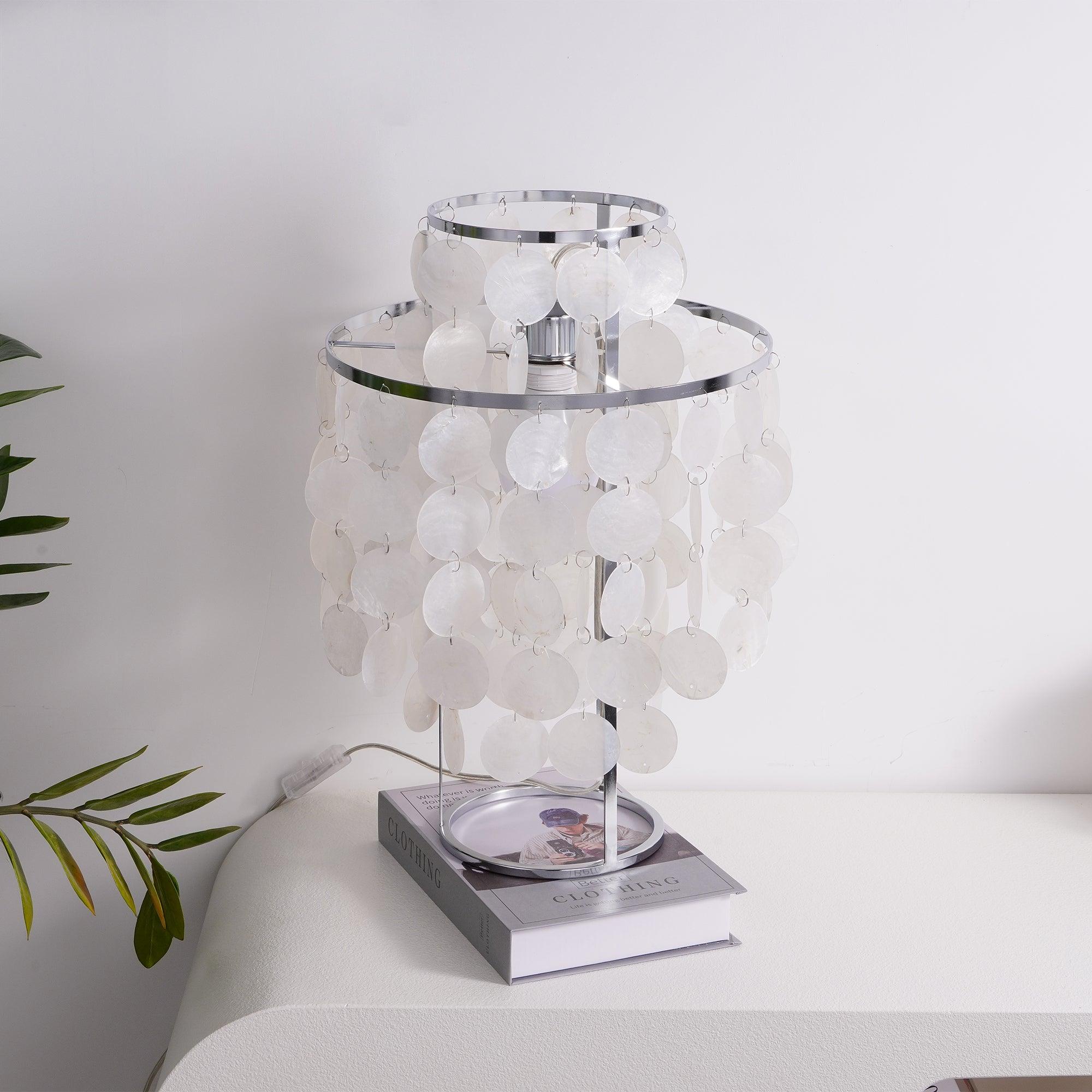 Modern Round Shell Table Lamp - Stylish Bedside & Living Room Lighting for Home Decor | Perfect for Bedroom, Office & Reading Nook
