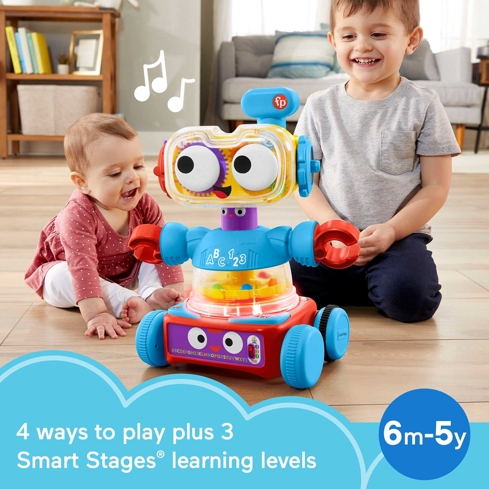 Fisher-Price 4-in-1 Ultimate Learning Bot - Bilingual English & French Electronic Toy with Lights, Music & Educational Activities | STEM Learning Robot for Toddlers & Preschoolers | Interactive Playtime Gift for Kids Ages 1-5 Years
