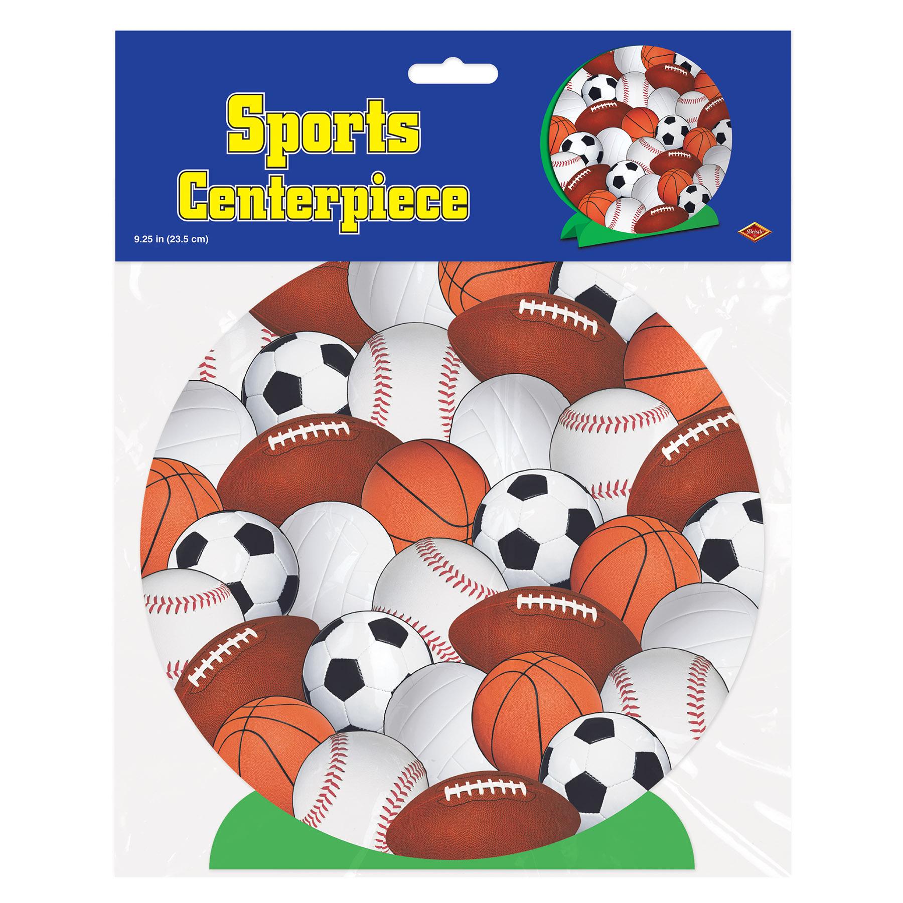 12 Pack Beistle 3D Sports Party Centerpieces - Football Basketball Baseball Decorations for Birthday, Game Day & Team Celebrations - Perfect for Sports Themed Parties, School Events & Tailgating