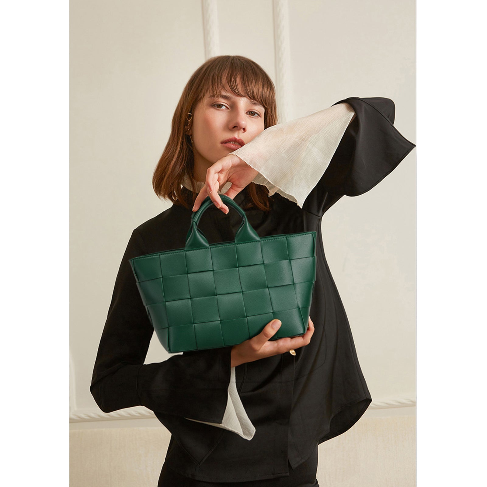 Handcrafted Woven Leather Tote Bag for Women - Boho Style Crossbody Purse - Perfect for Work, Travel & Everyday Use