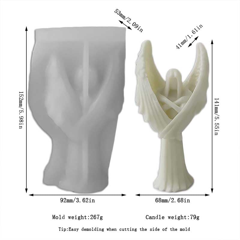 Tone Fun Guardian Angel Silicone Candle Molds for DIY Candles, Resin Crafts, Aromatherapy & Wax Soap Making - Perfect for Home Decor, Handmade Gifts and Crafting Projects