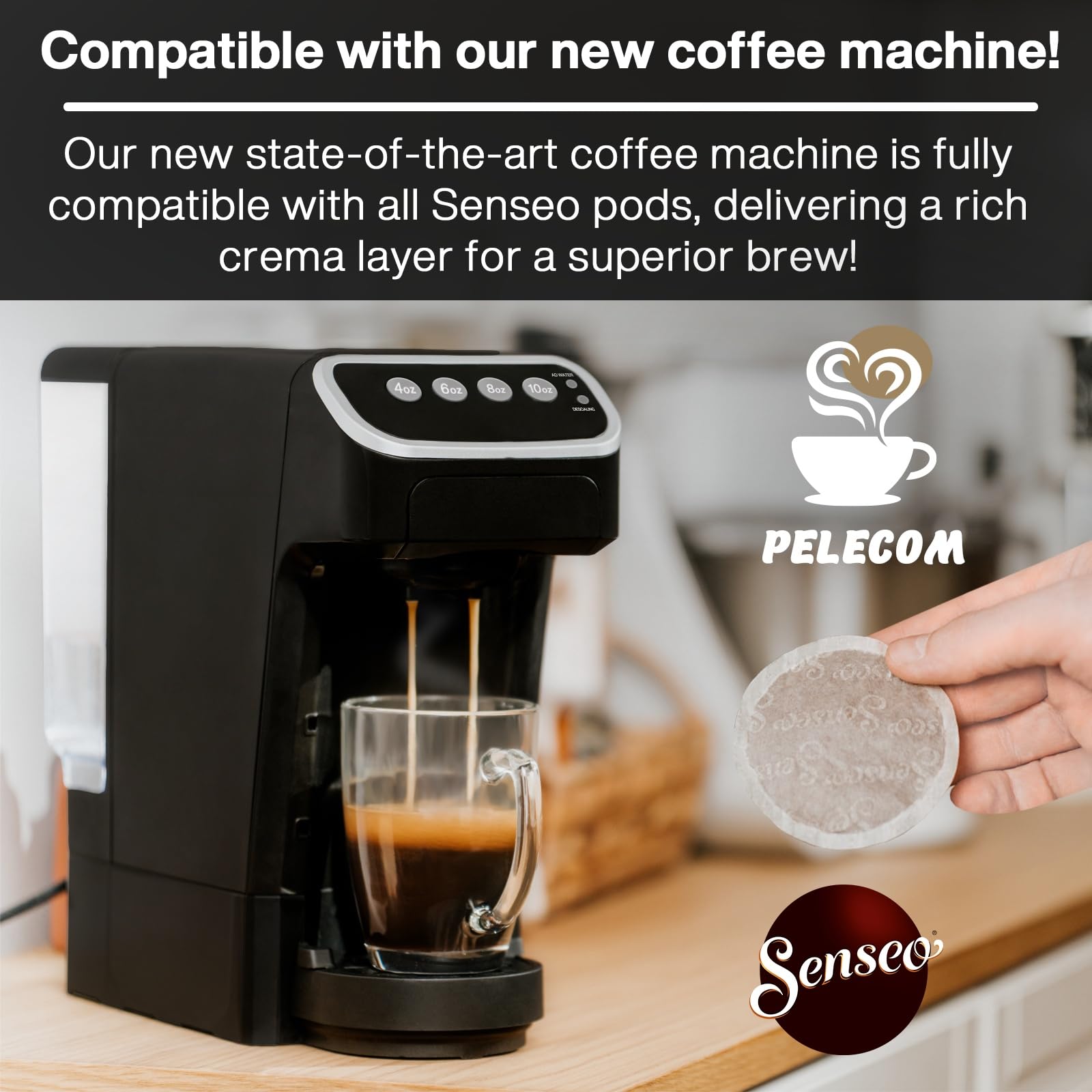 Senseo Extra Strong Dark Roast Coffee Pods, 48 Count (Pack of 10) - Single Serve Coffee Pods Compatible with Senseo Coffee Machines - Eco-Friendly Compostable Pods for Hot, Iced & Cold Brew Coffee - Perfect for Home, Office or Travel Use