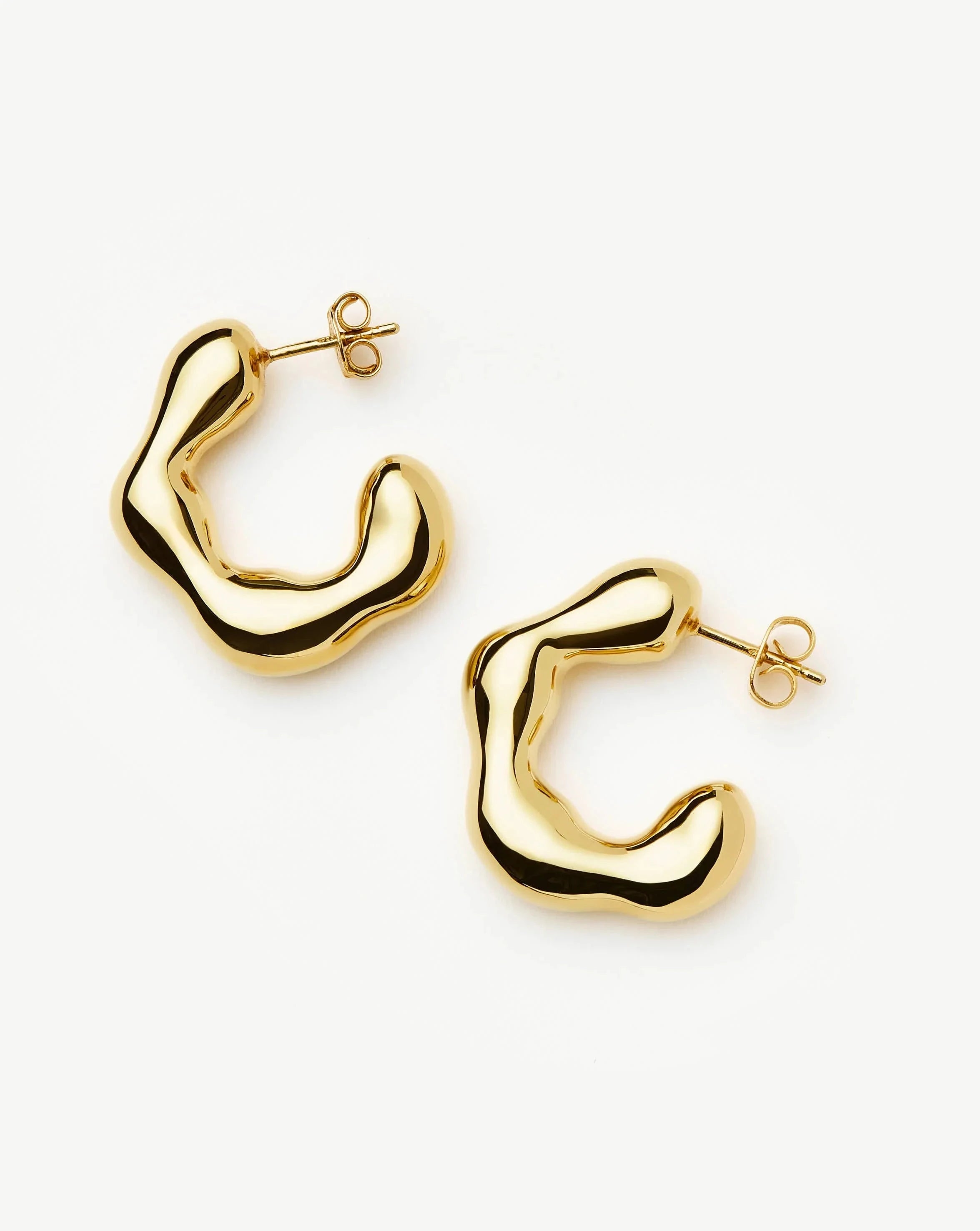 Eny Puffy Medium Hoop Earrings - 18k Gold Plated Women's Fashion Jewelry | Perfect for Everyday Wear, Parties & Special Occasions