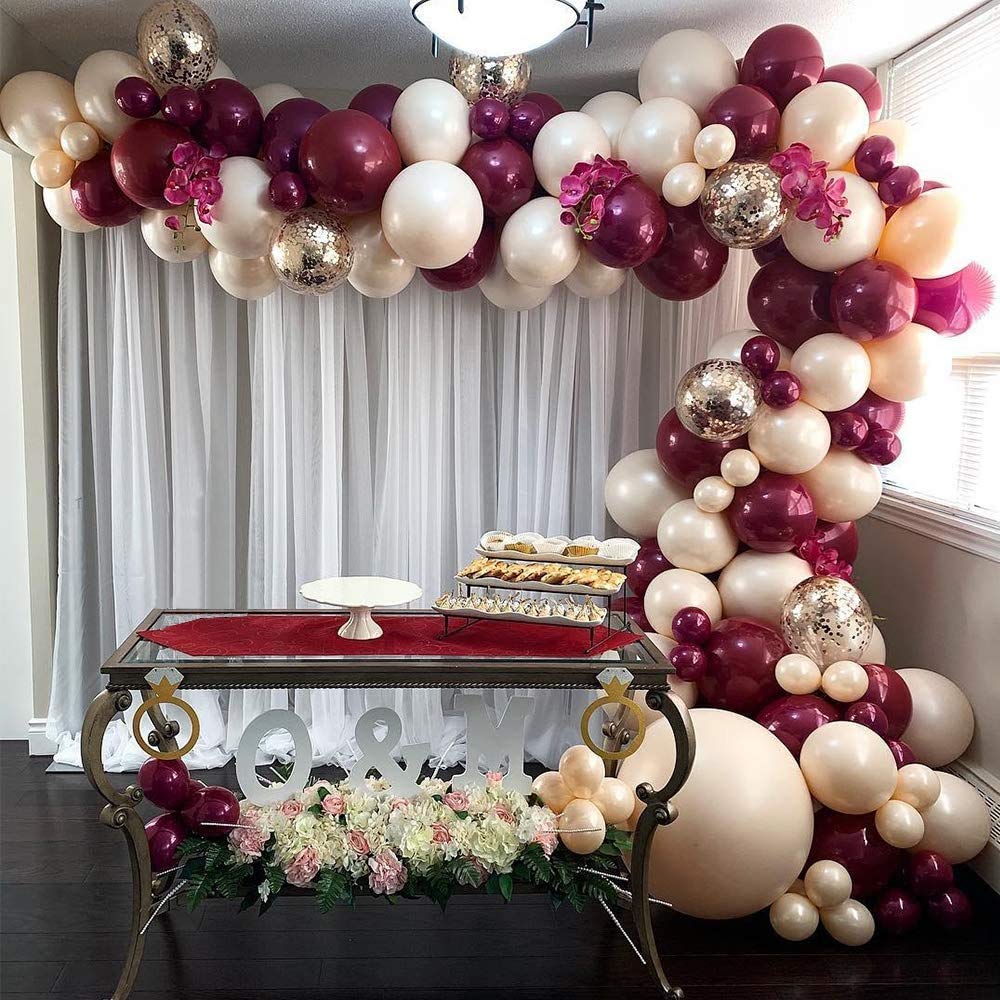 100 Pack 10 Inch Wine Red Burgundy Maroon Latex Balloons - Premium Party Decorations for Weddings, Birthdays, Bridal Showers & Bachelorette Parties - Perfect for Indoor/Outdoor Celebrations & Photo Backdrops