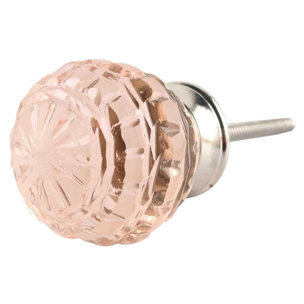 8 Pack Glass Pink Flower Drawer Knobs - Premium Kitchen Cabinet Hardware, Decorative Dresser Pulls for Bedroom, Bathroom & Home Decor (Vintage Style)