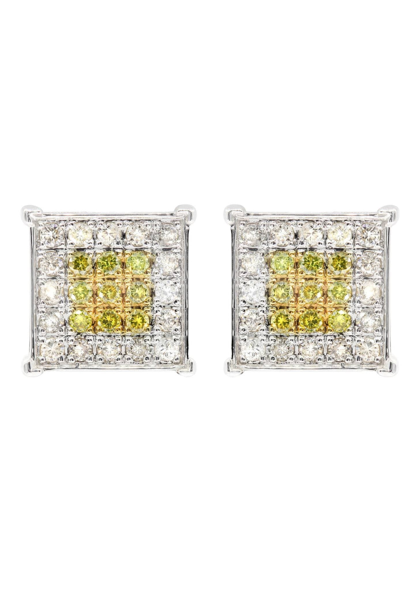 0.65 Carat Diamond Stud Earrings for Men in 14K White Gold - Perfect for Gifts, Weddings & Special Occasions