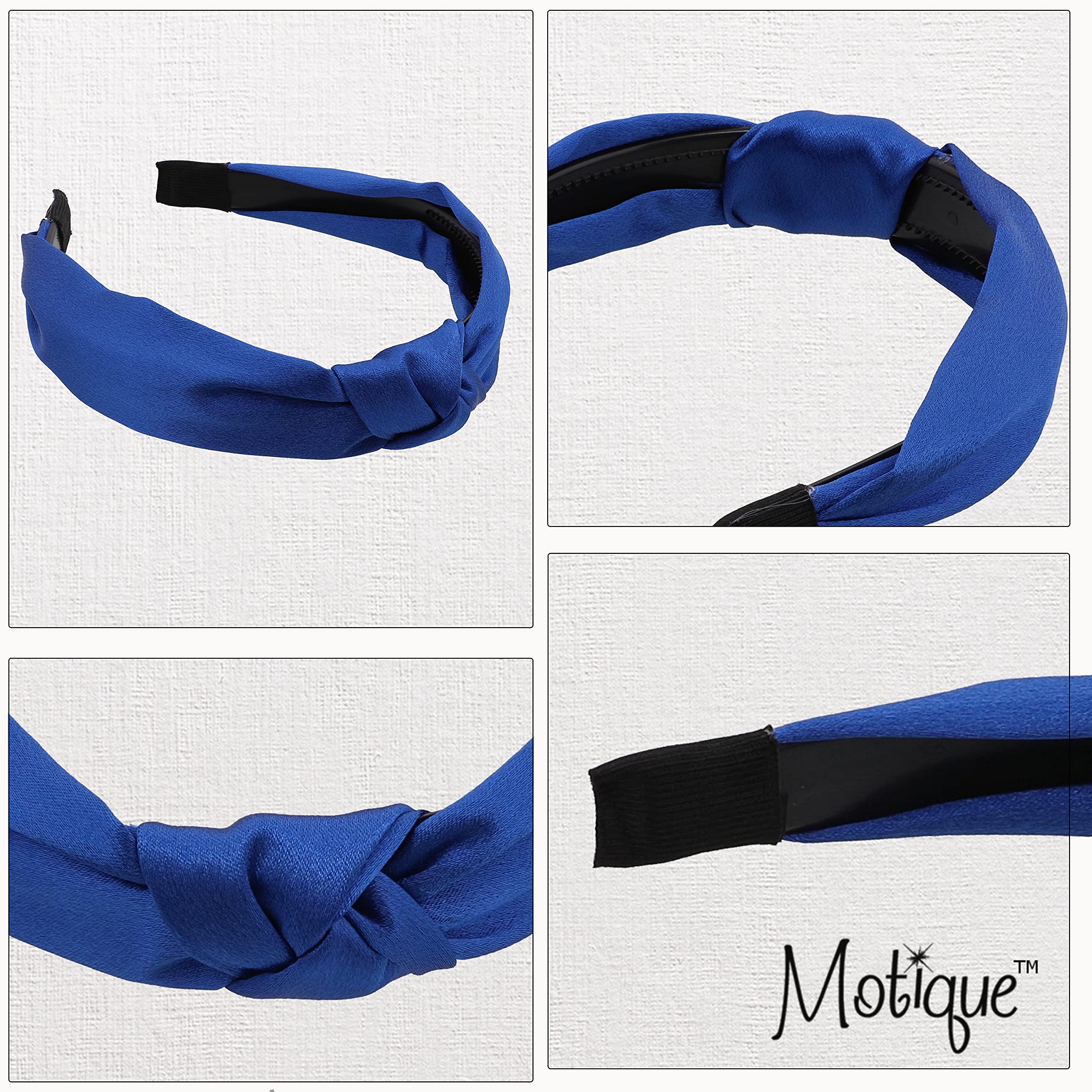 Motique Shiny Satin Turban Headband for Women & Girls - Soft Knotted Hair Accessory in Champagne - Perfect for Sleep, Yoga, and Fashion Styling