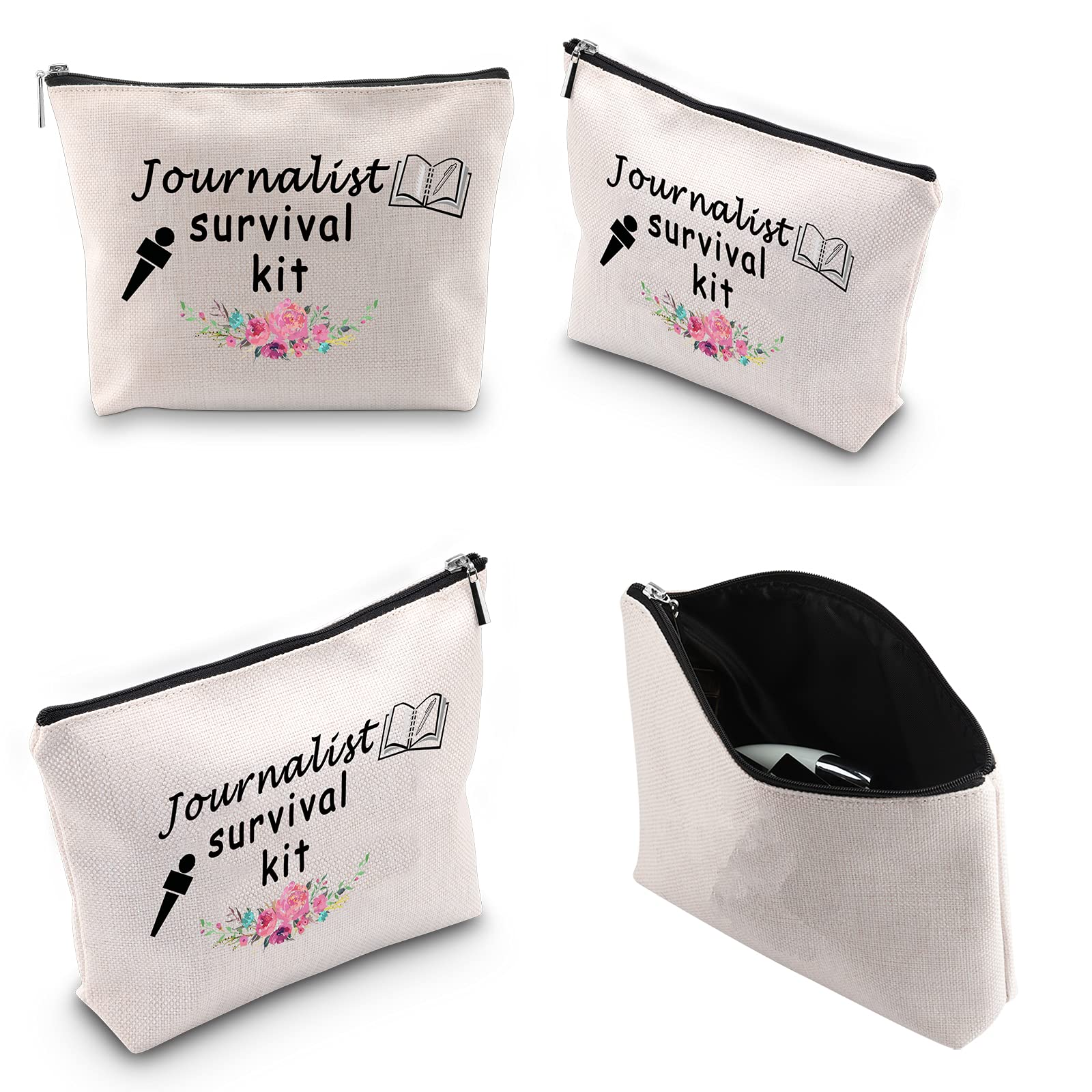WCGXKO Journalist Survival Kit - Premium Zipper Pouch & Makeup Bag - Perfect Court Reporter Graduation Gift & Journalism Gift - Ideal for Newsroom, Travel, and Professional Use