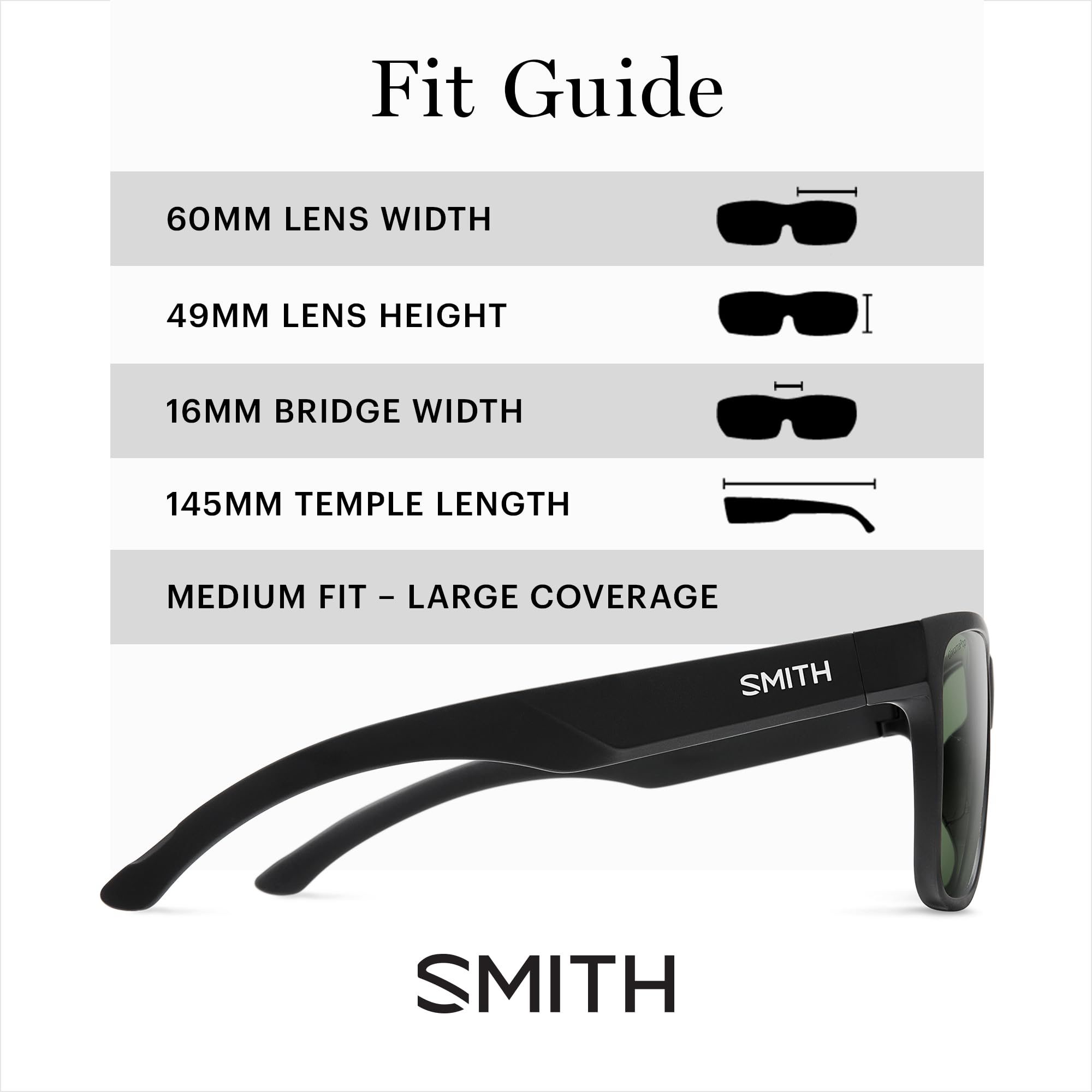 SMITH Lowdown XL 2 Polarized Sunglasses with ChromaPop Lenses for Men & Women - UV Protection, Lightweight Frame for Running, Cycling & Outdoor Sports