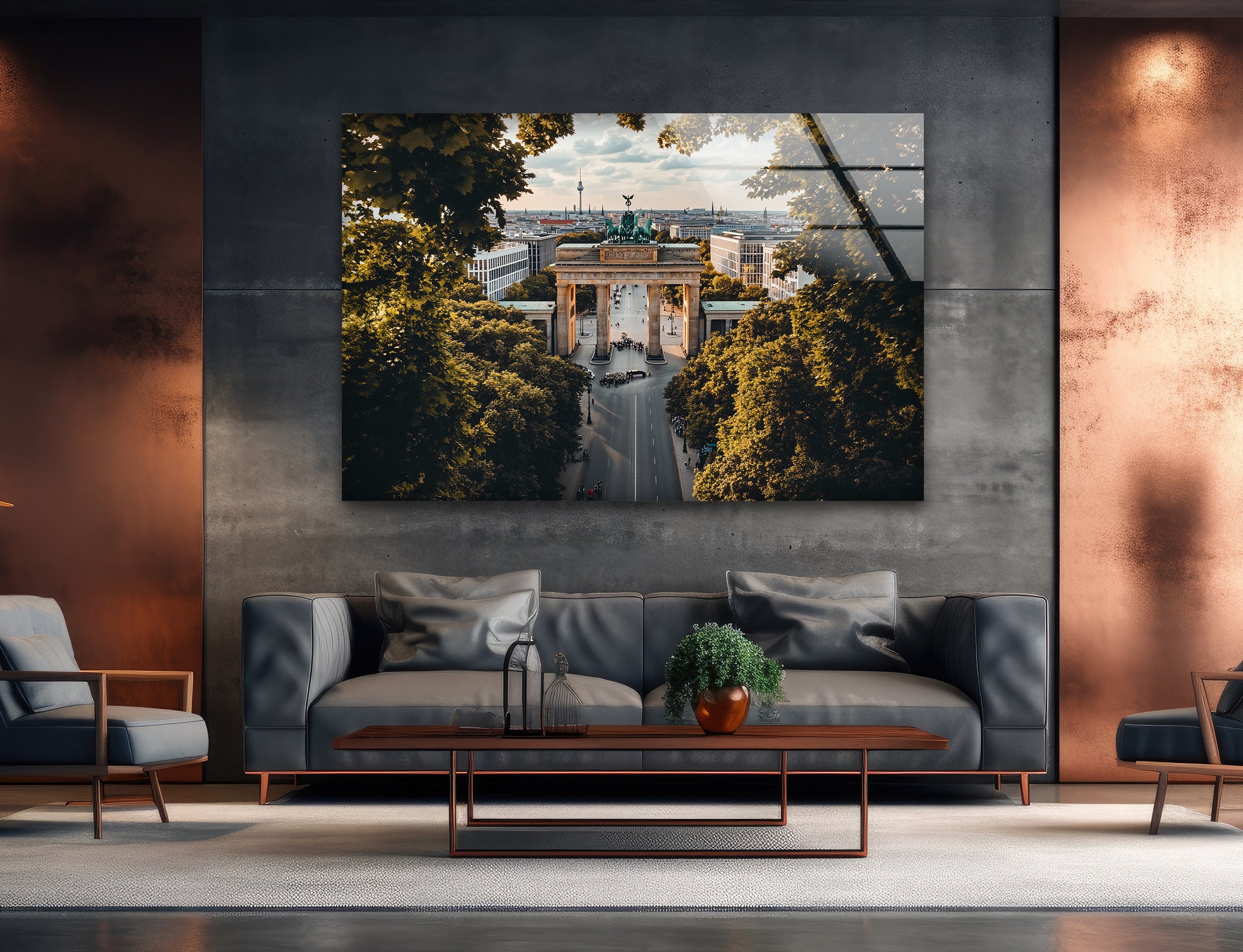 Berlin Landscape Glass Wall Art - Modern Home Decor for Living Room, Bedroom & Office - Stunning Cityscape Design for Interior & Gifts