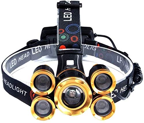 3000 Lumen USB Rechargeable Headlamp - 4 LED Waterproof Headlight with 8 Modes for Camping, Hunting, Hiking, Running & Fishing | Perfect Outdoor Gear for Adults (Black)
