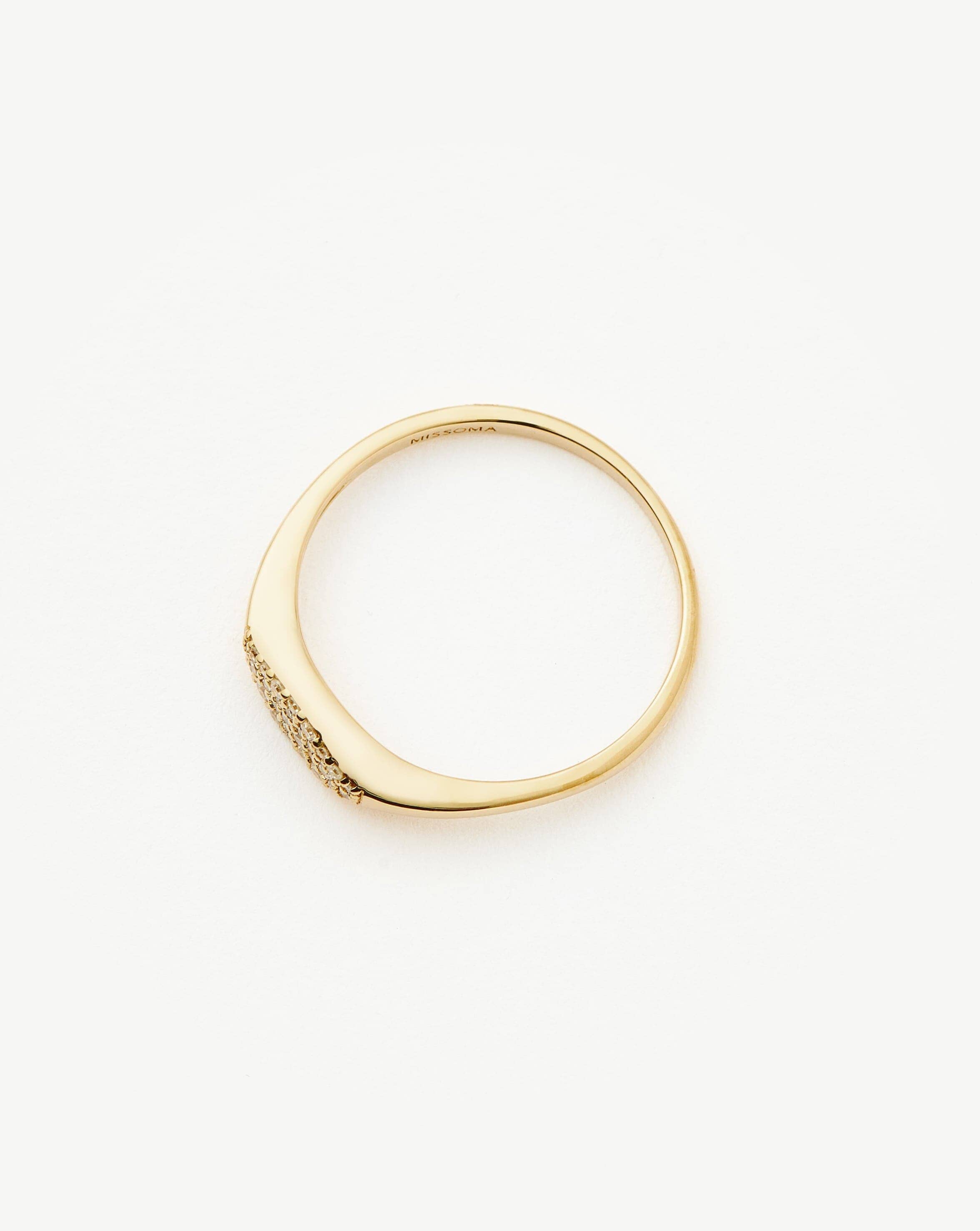 14K Solid Gold Diamond Signet Ring for Men & Women - Elegant & Durable Jewelry for Everyday Wear, Gifts & Special Occasions