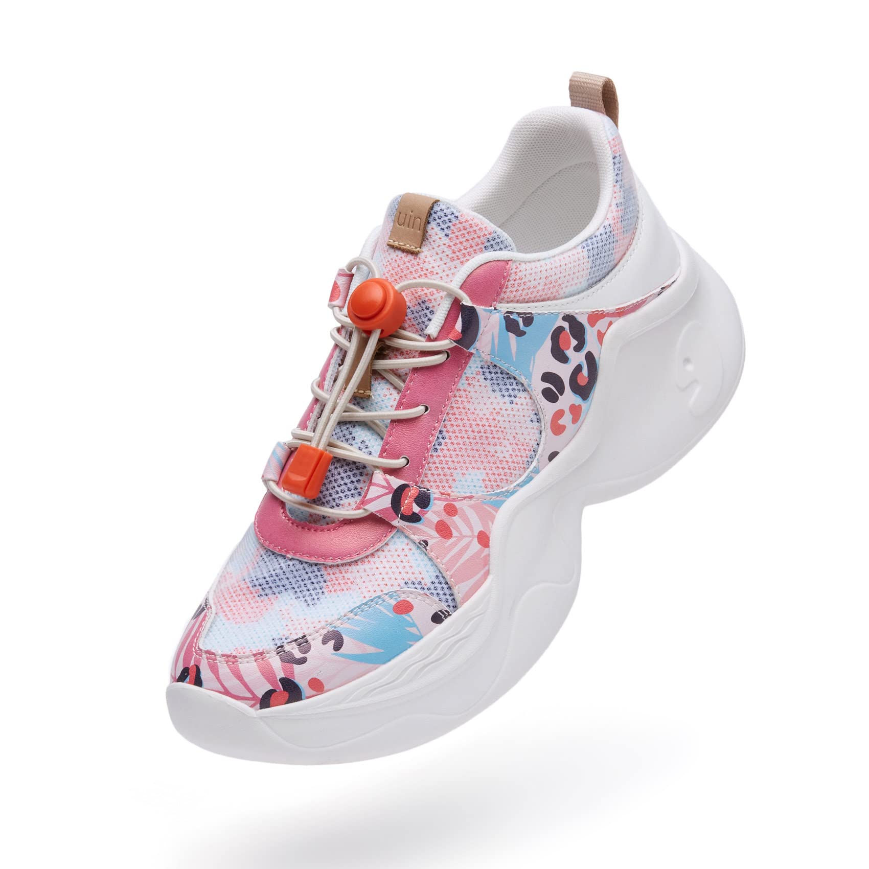 UIN Women's Chunky Fashion Sneakers - Comfortable Walking Shoes with Artistic Paint Design | Casual Dad Shoes for Travel & Everyday Wear (Size 5) | Perfect for Street Style, Work Commute & Vacation Outfits
