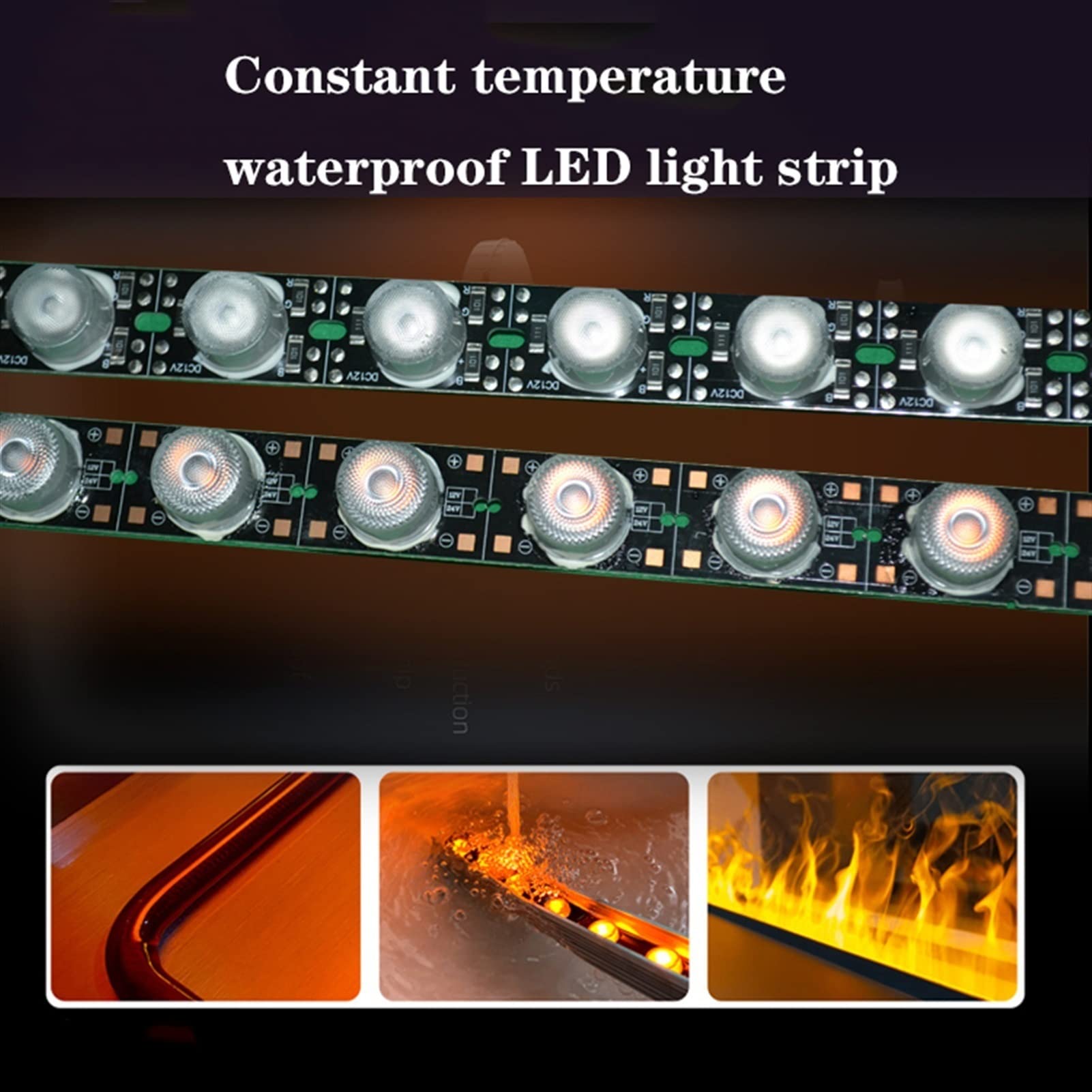 Slim Silent Electric Fireplace with Remote Control - Recessed Mount, Adjustable Flame Height, Timer & Touch Screen - Perfect for Living Room, Bedroom & Office (700mm)
