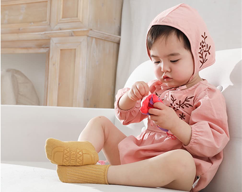 Non-Slip Baby Socks 8 Pairs - Anti-Skid Grips for Toddlers & Newborns - Unisex Ankle Socks for Boys & Girls - Perfect for Playtime, Crawling & First Steps