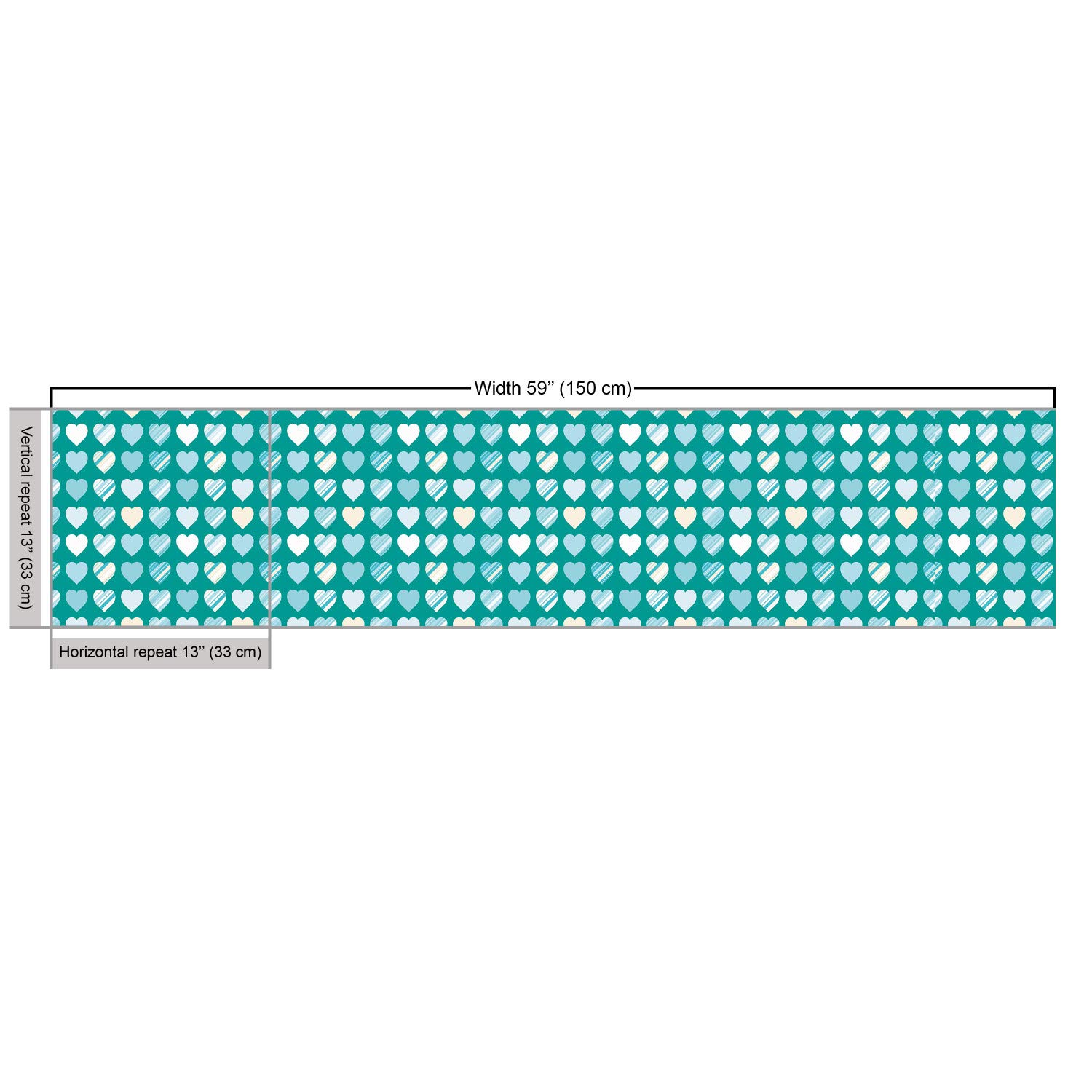 Ambesonne Romance Fabric by The Yard - Heart Lovers Design for Upholstery & Home Decor | 10 Yards Jade Green Seafoam Cream | Perfect for DIY Projects, Curtains, Pillows & Furniture Covers