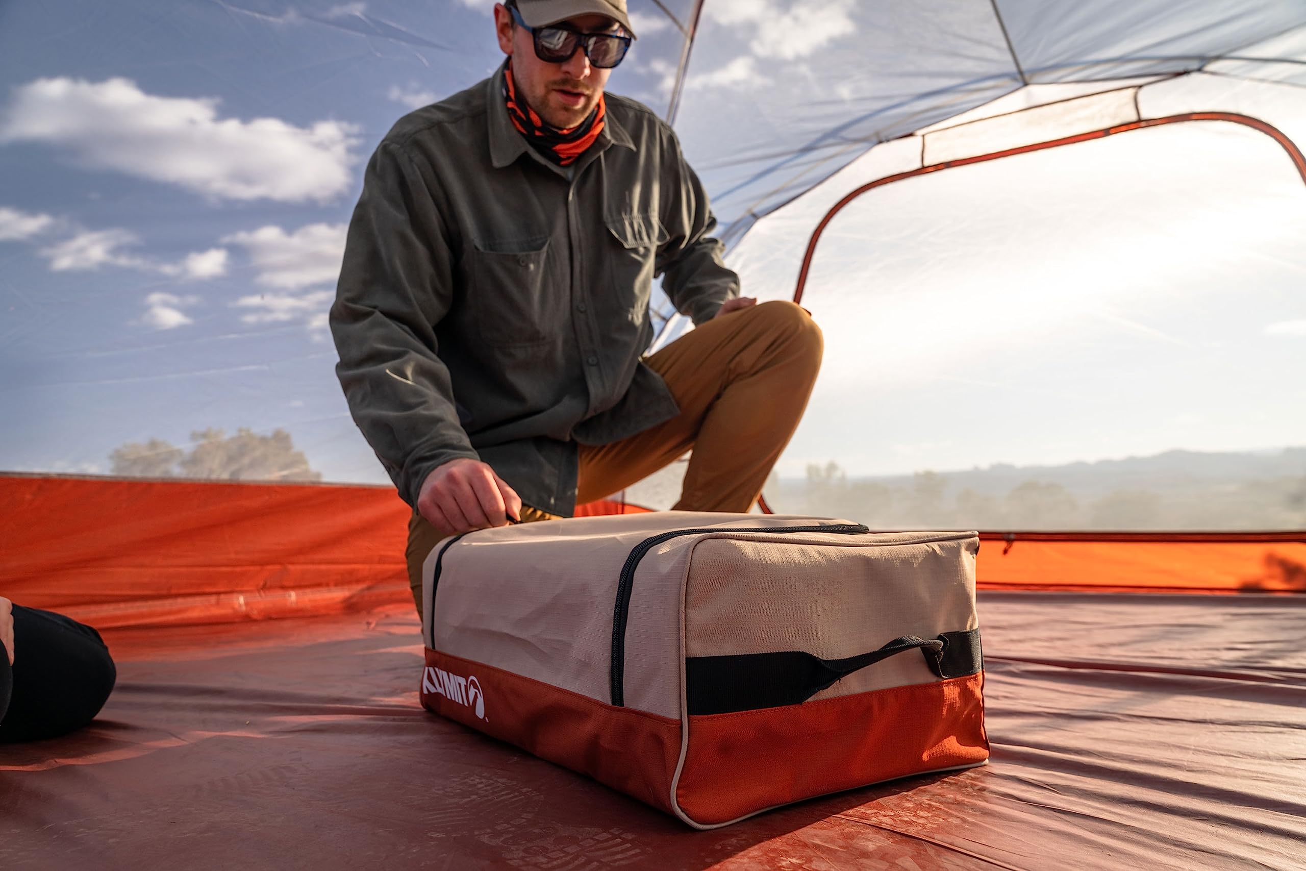 Klymit Cedar Mesa Large Camping Cot - Lightweight Portable Folding Bed for Outdoor Adventures, Hiking & Backpacking - Red (Great for Camping, Road Trips & Emergency Preparedness)
