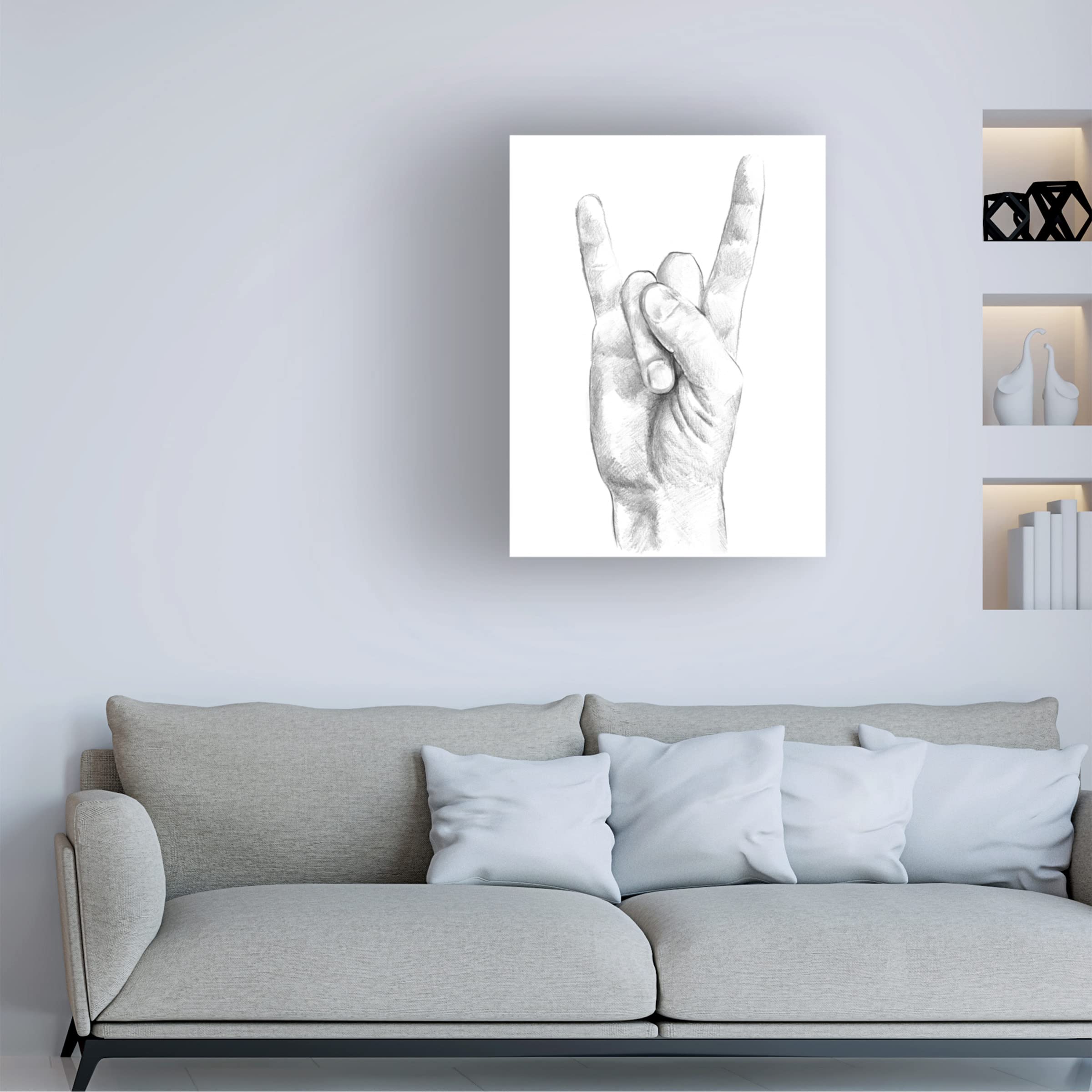Hand Signs IV Canvas Art Print by Jennifer Paxton Parker - Modern Abstract Wall Decor for Living Room, Bedroom & Office - Trademark Fine Art Collection